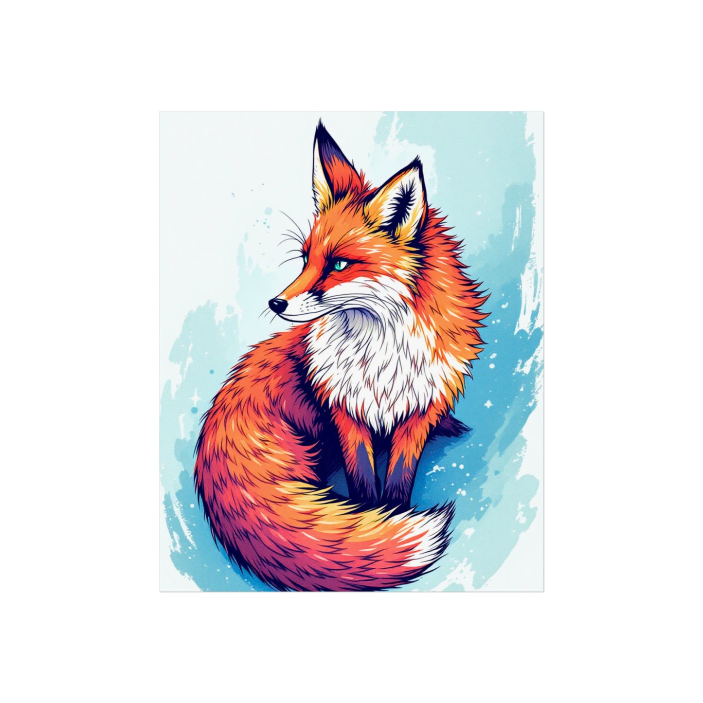 Vibrant Fox Illustration - Bold Artistic Wildlife