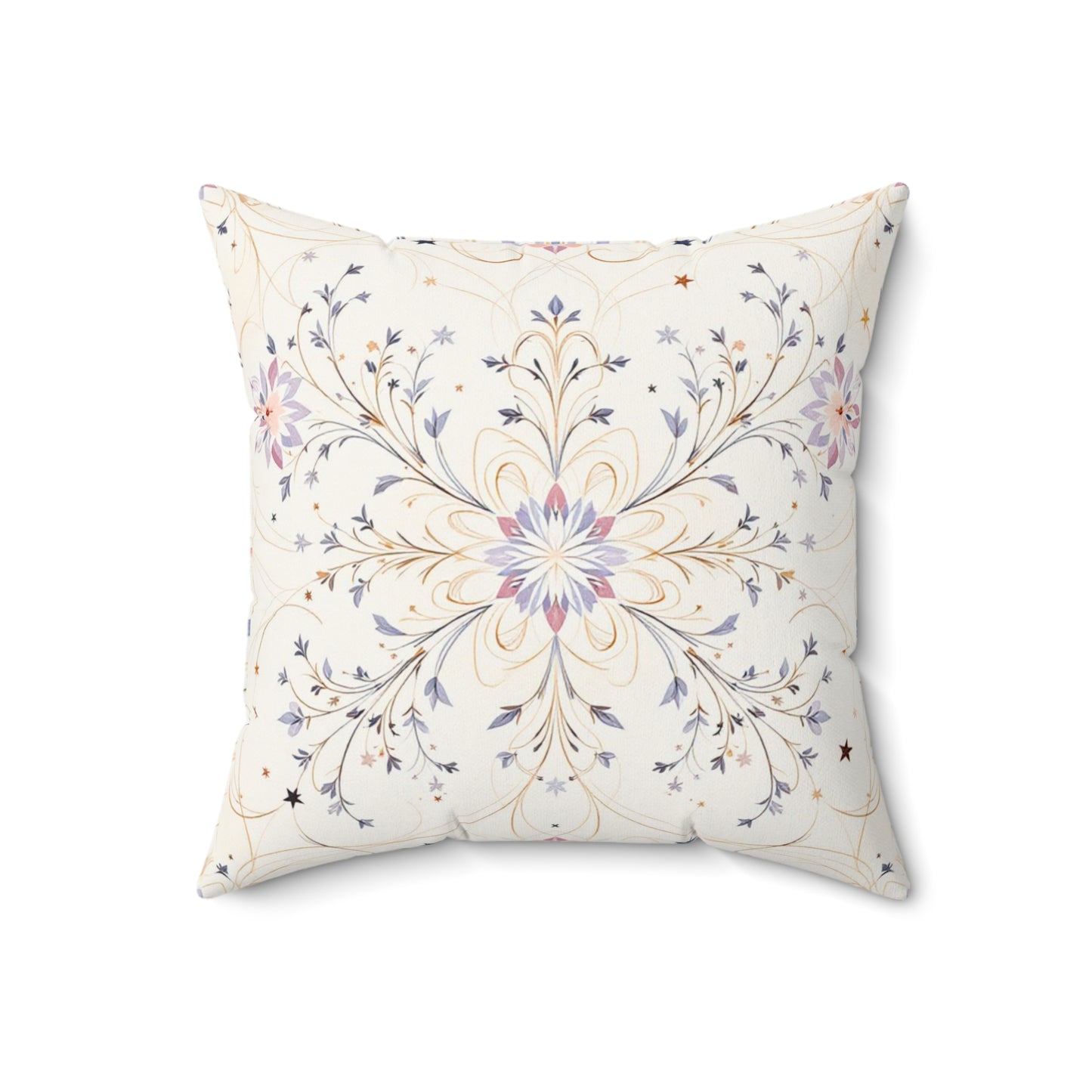 Ethereal Starlit Bloom – Elegant Ornamental Design Throw Pillow