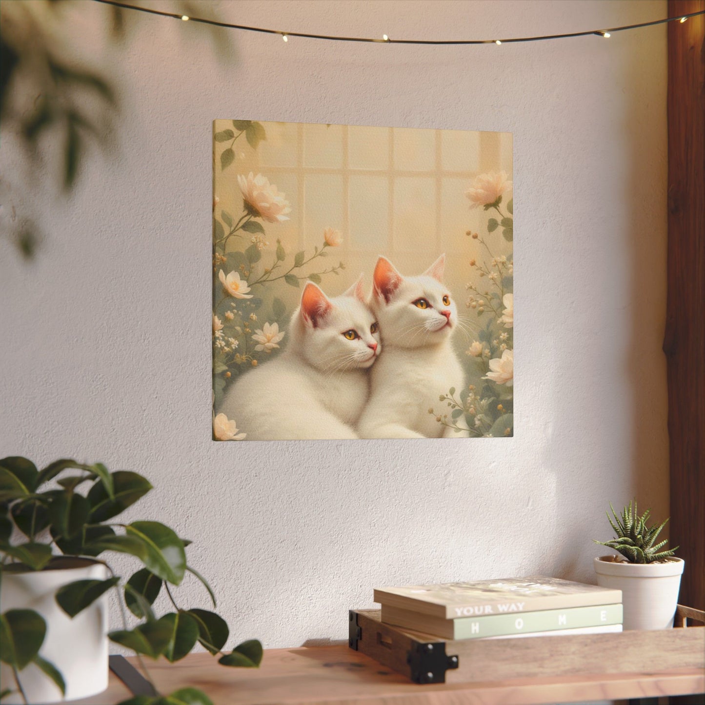Chatons en chocolat blanc : Impression giclée d'art floral d'hiver serein