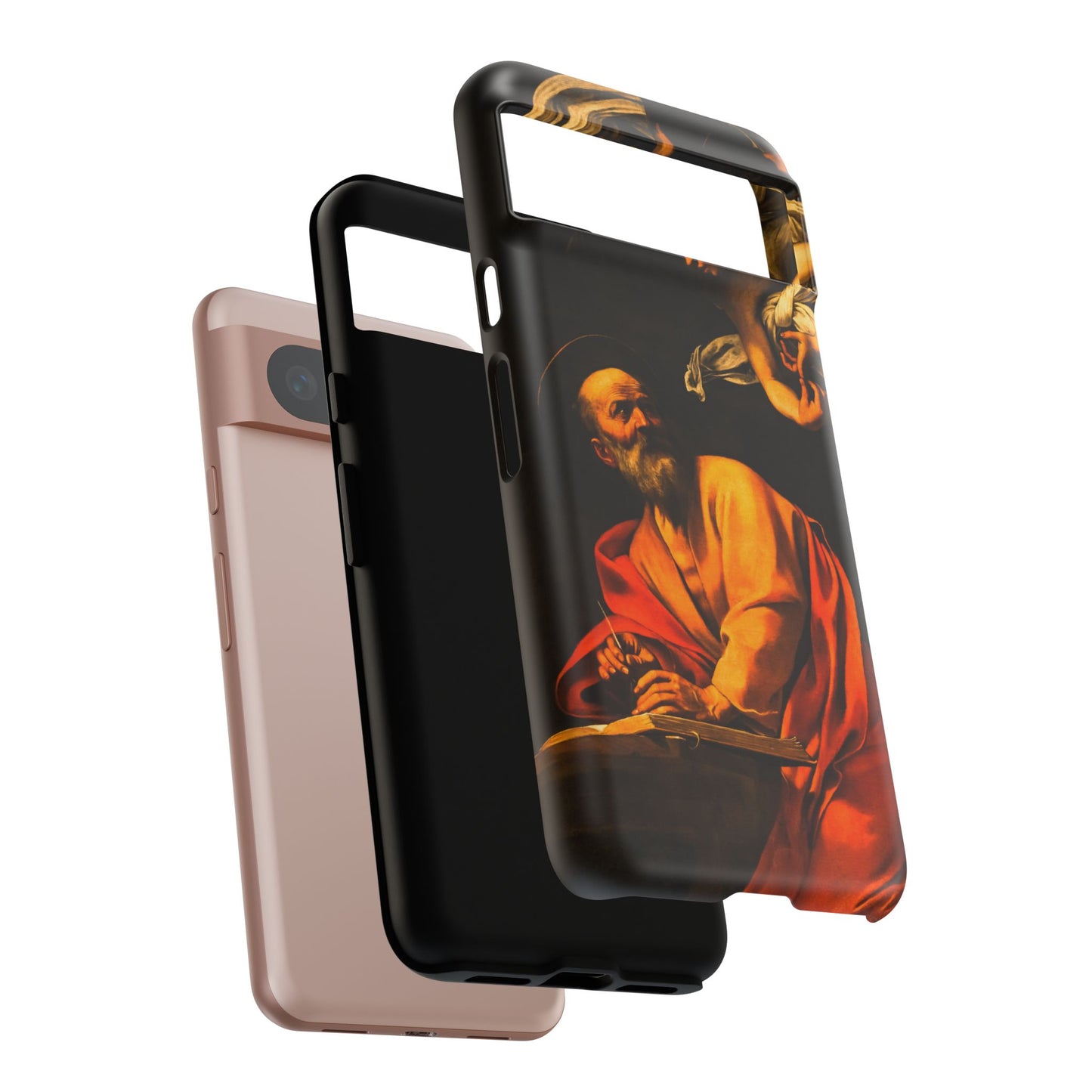 Tough Phone Case for iPhone, Samsung and Google Pixel - Caravaggio, Inspiration of St. Matthew (1602)
