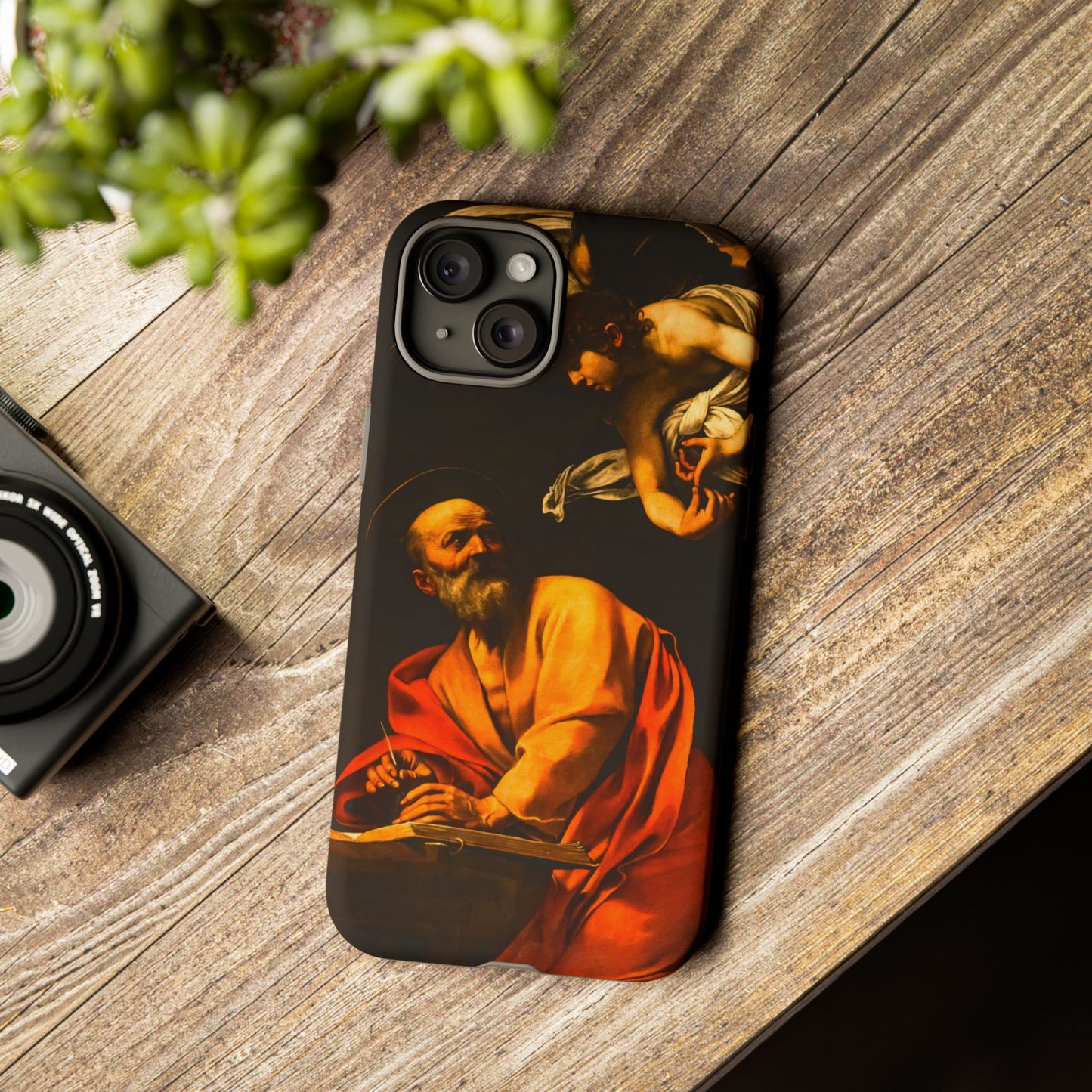Tough Phone Case for iPhone, Samsung and Google Pixel - Caravaggio, Inspiration of St. Matthew (1602)