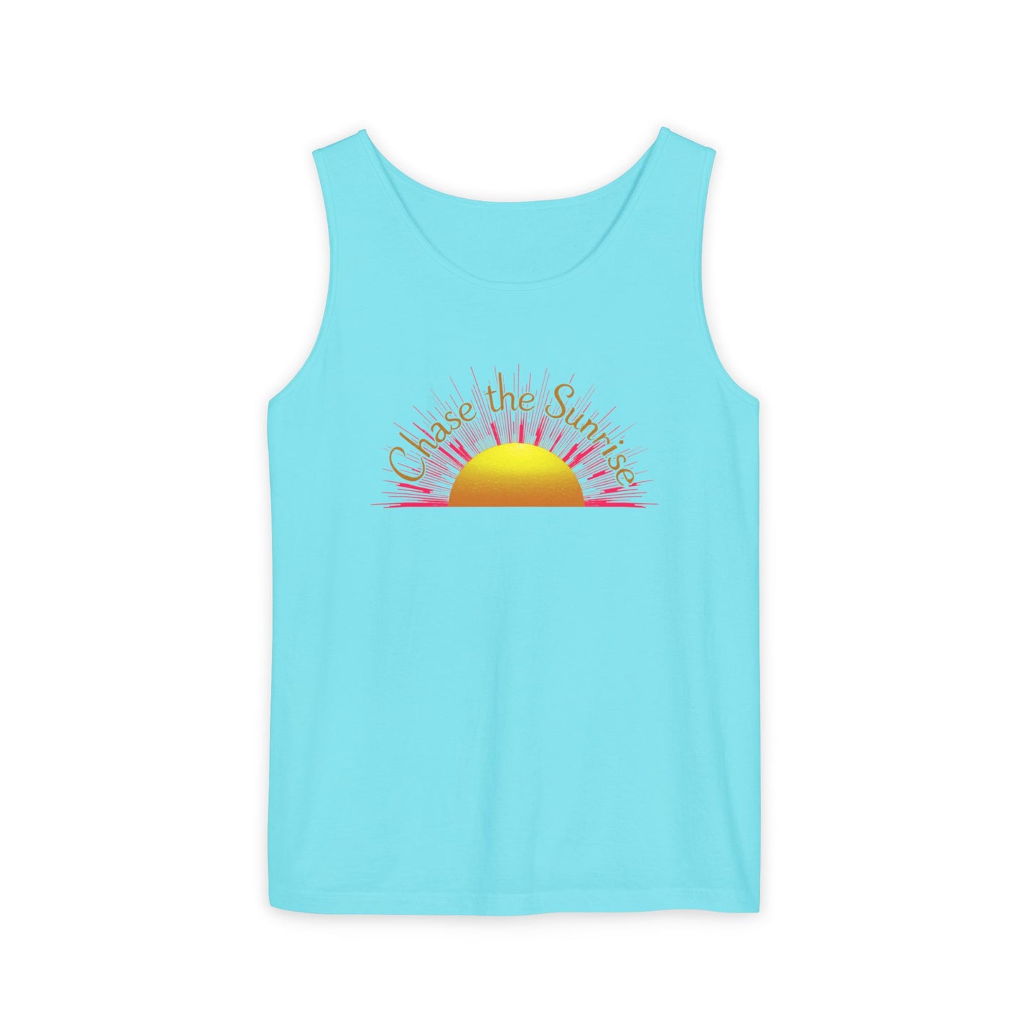 Comfort Colors® 9360 Women's Garment-Dyed Tank Top - Chase the Sunrise Aesthetic Design
