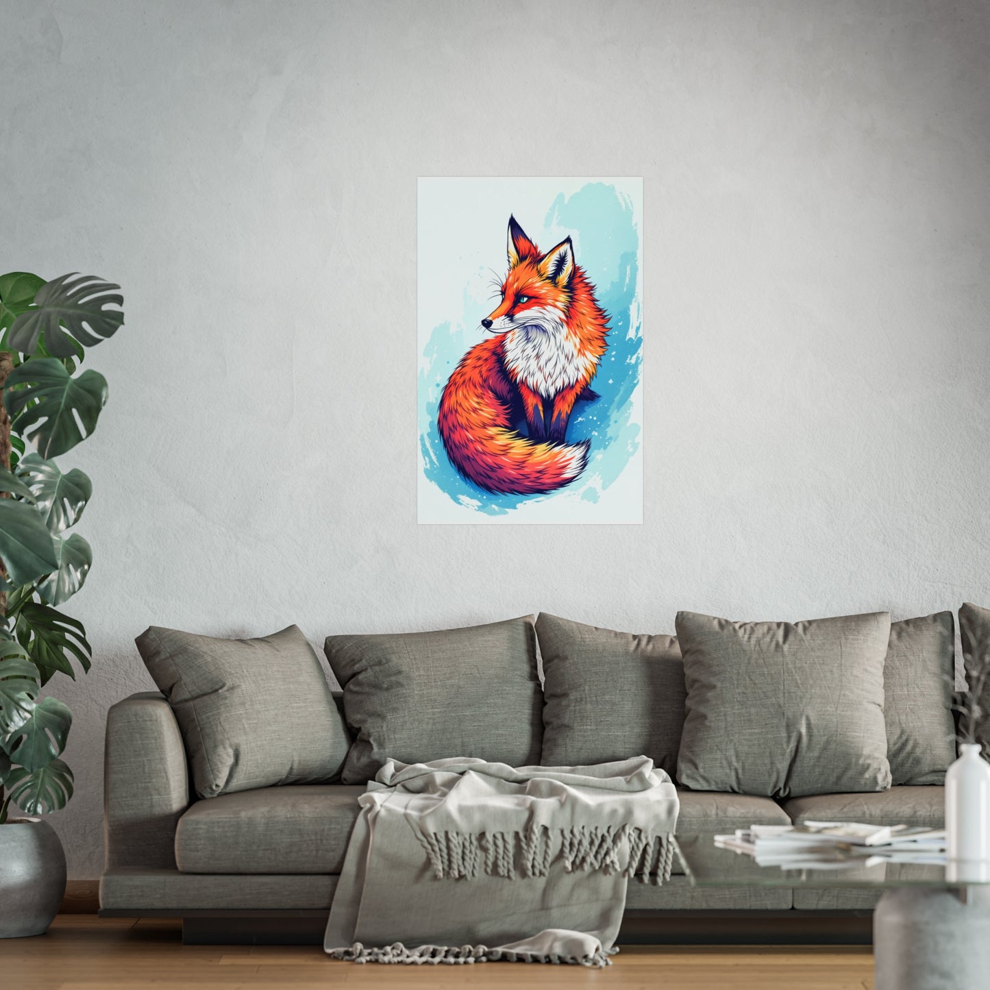 Vibrant Fox Illustration - Bold Artistic Wildlife
