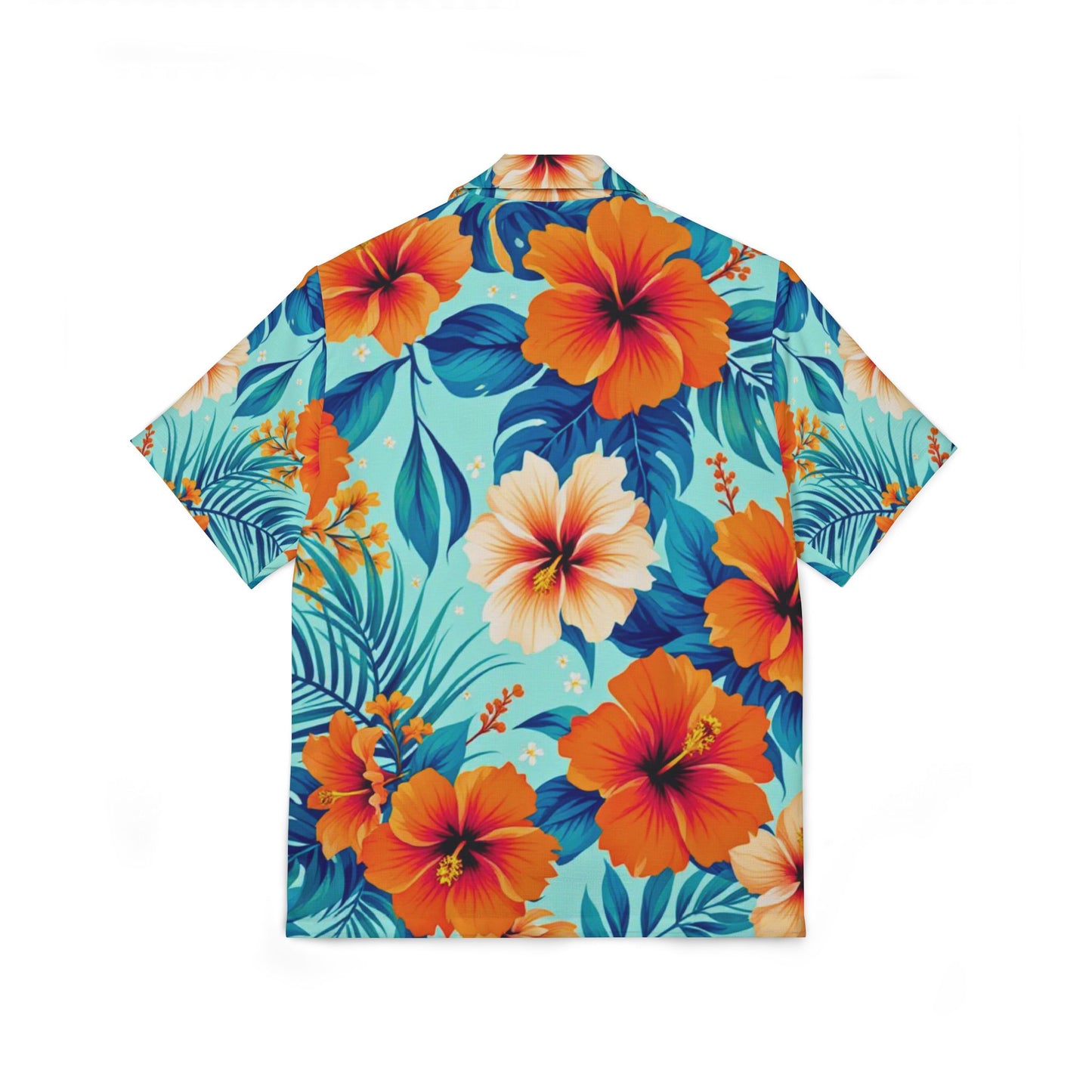 Men's Tropical Hibiscus Hawaiian Camp Shirt – Vibrant Floral Vacation Wear