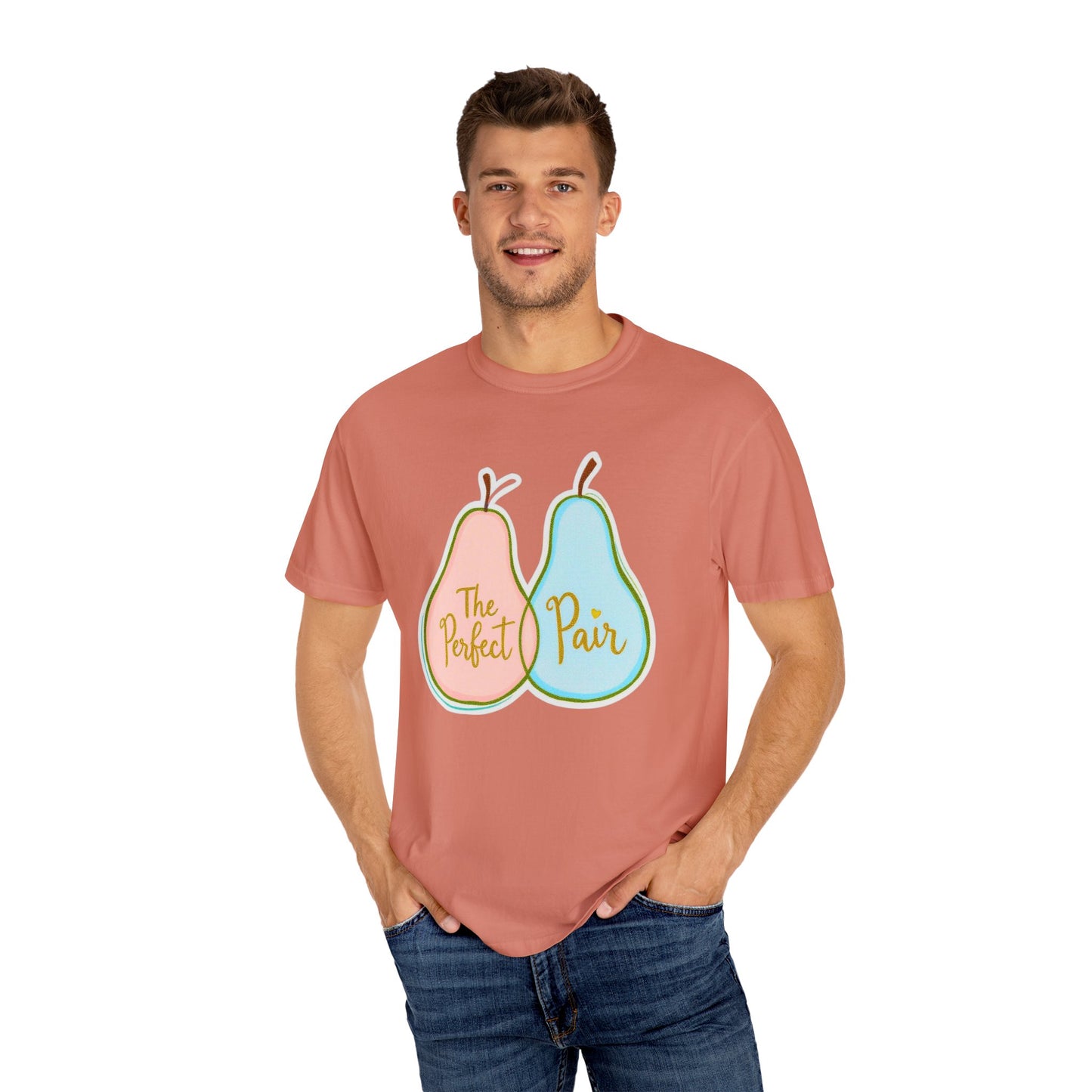 Comfort Colors 1717 Unisex Garment-Dyed T-shirt - "The Perfect Pair" Cute Pear-Themed Design (v1)