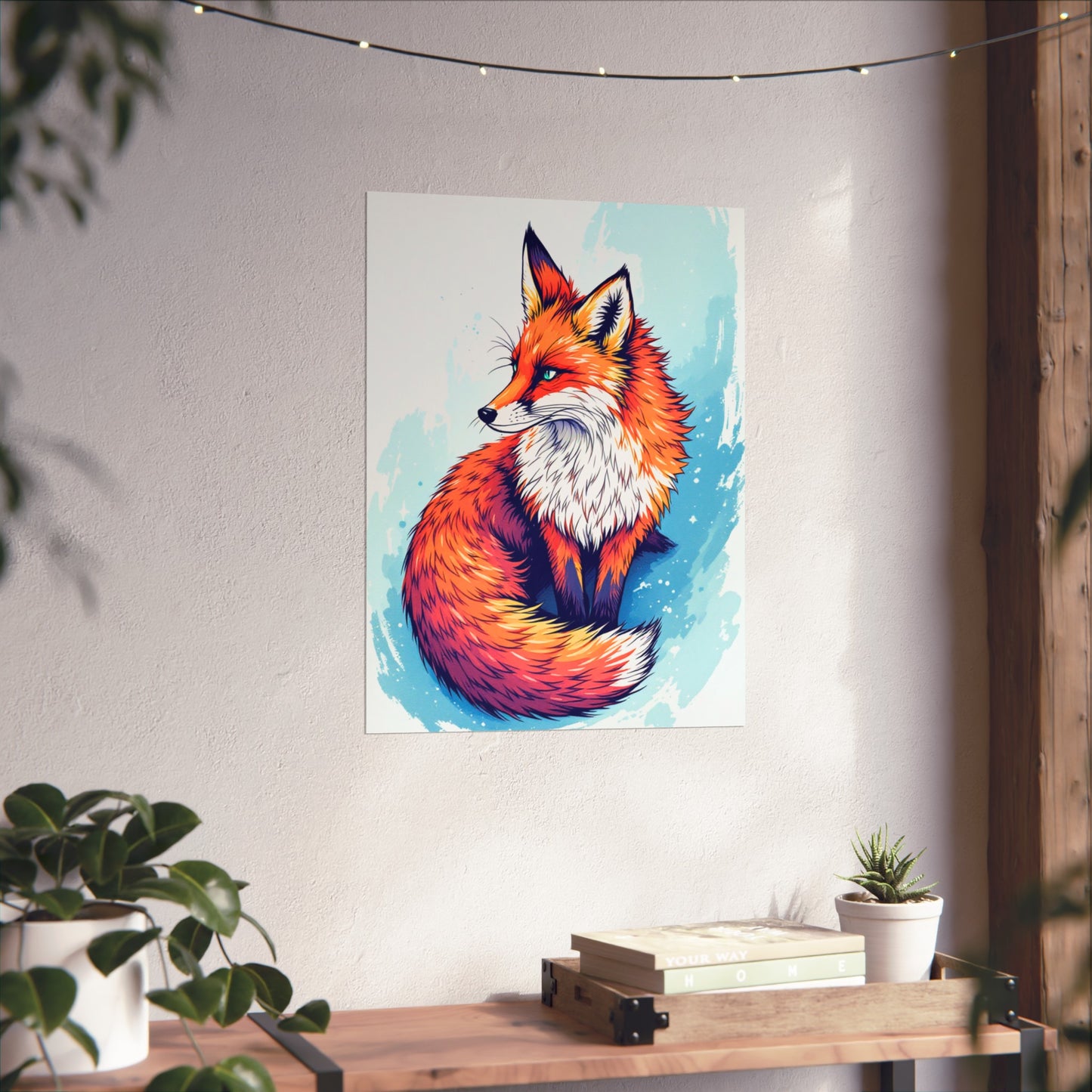 Vibrant Fox Illustration - Bold Artistic Wildlife