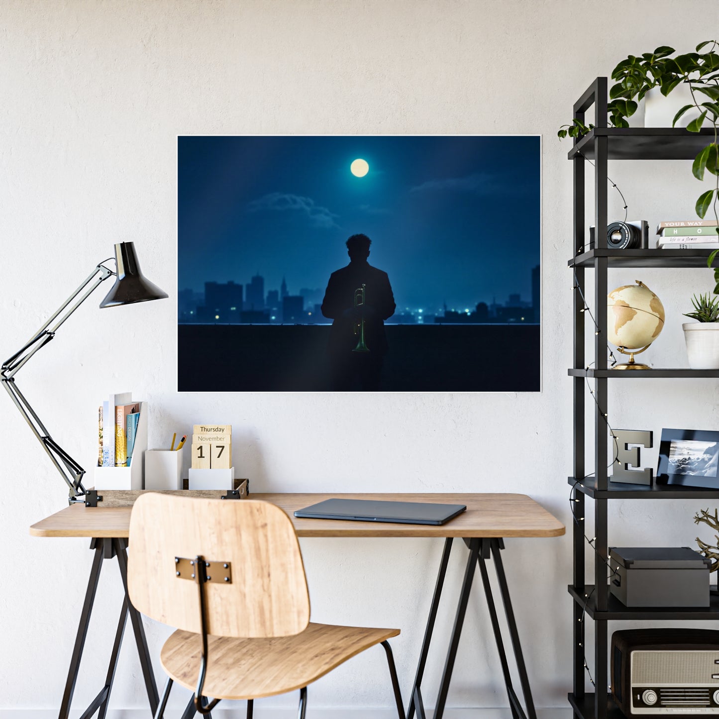 Jazz-Inspired Glossy Poster Art | Midnight Reverie