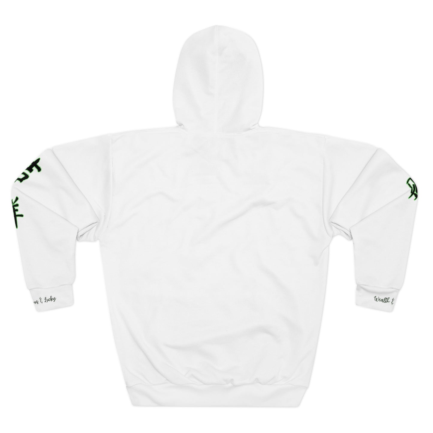 Chinese New Year - 2025 Year of the Snake – White Hoodie with Wealth & Fortune, Auspicioius & Lucky Design (v3)