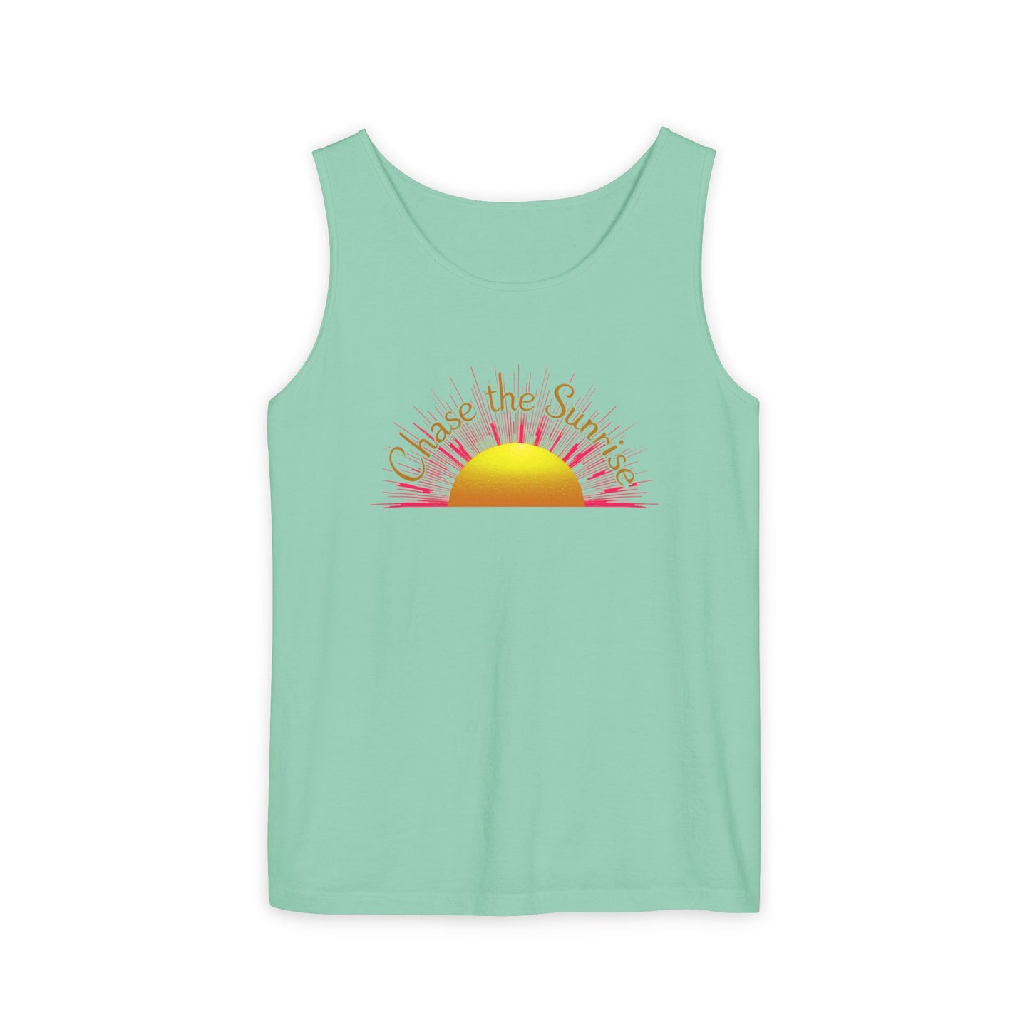 Comfort Colors® 9360 Women's Garment-Dyed Tank Top - Chase the Sunrise Aesthetic Design