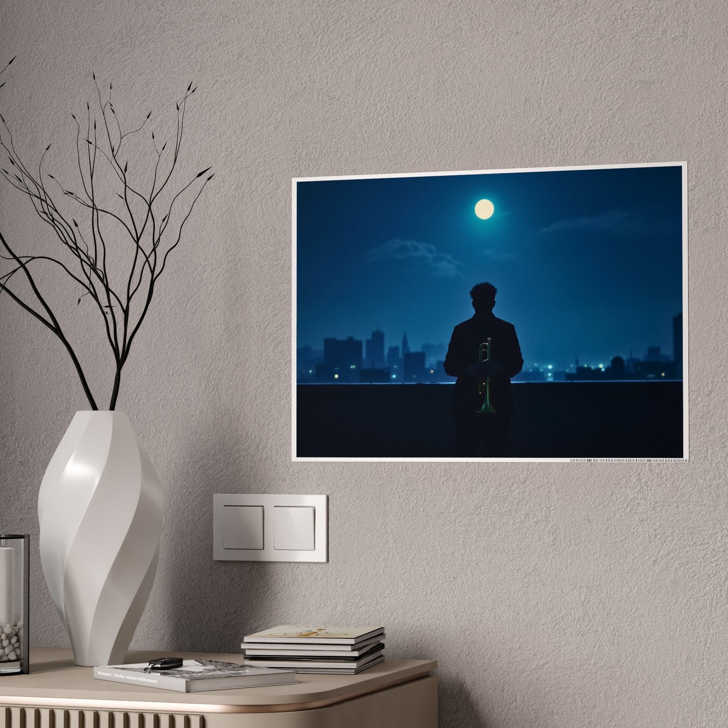 Jazz-Inspired Glossy Poster Art | Midnight Reverie
