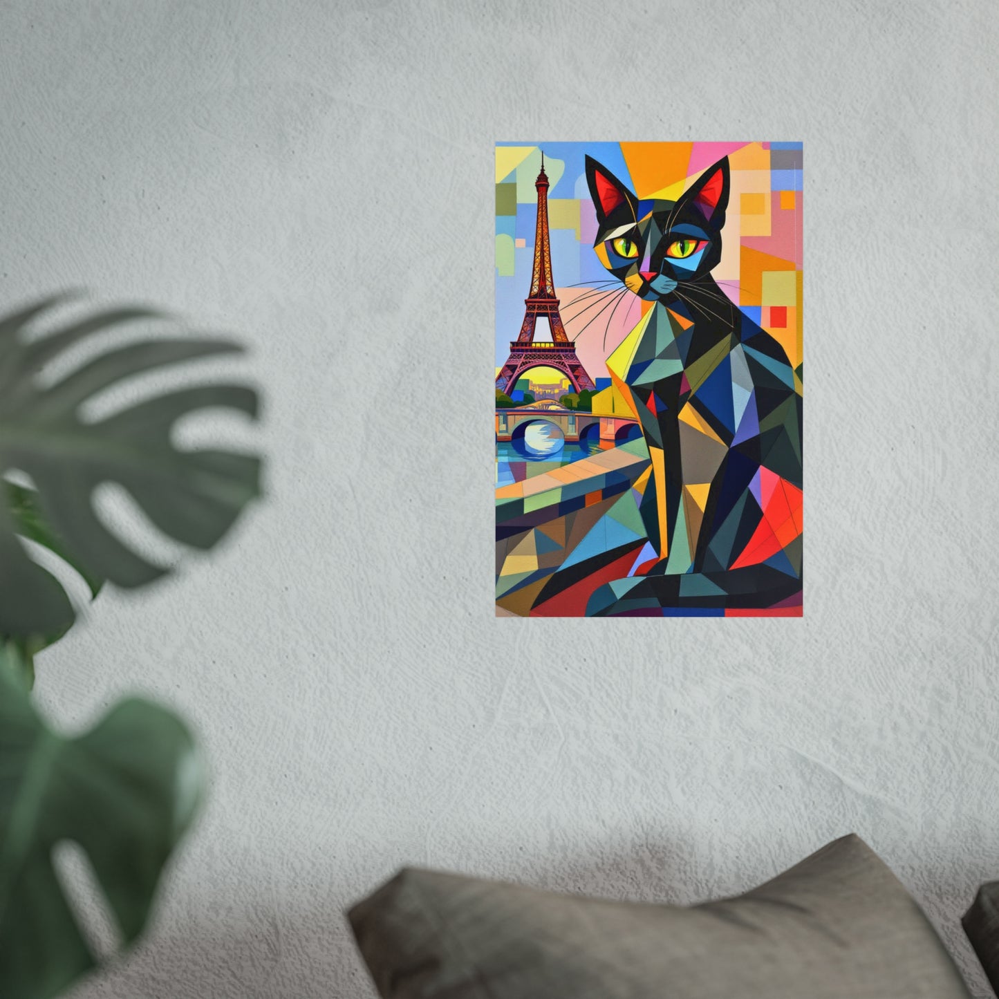 Parisian Noir: A Cubist Cat’s Dream