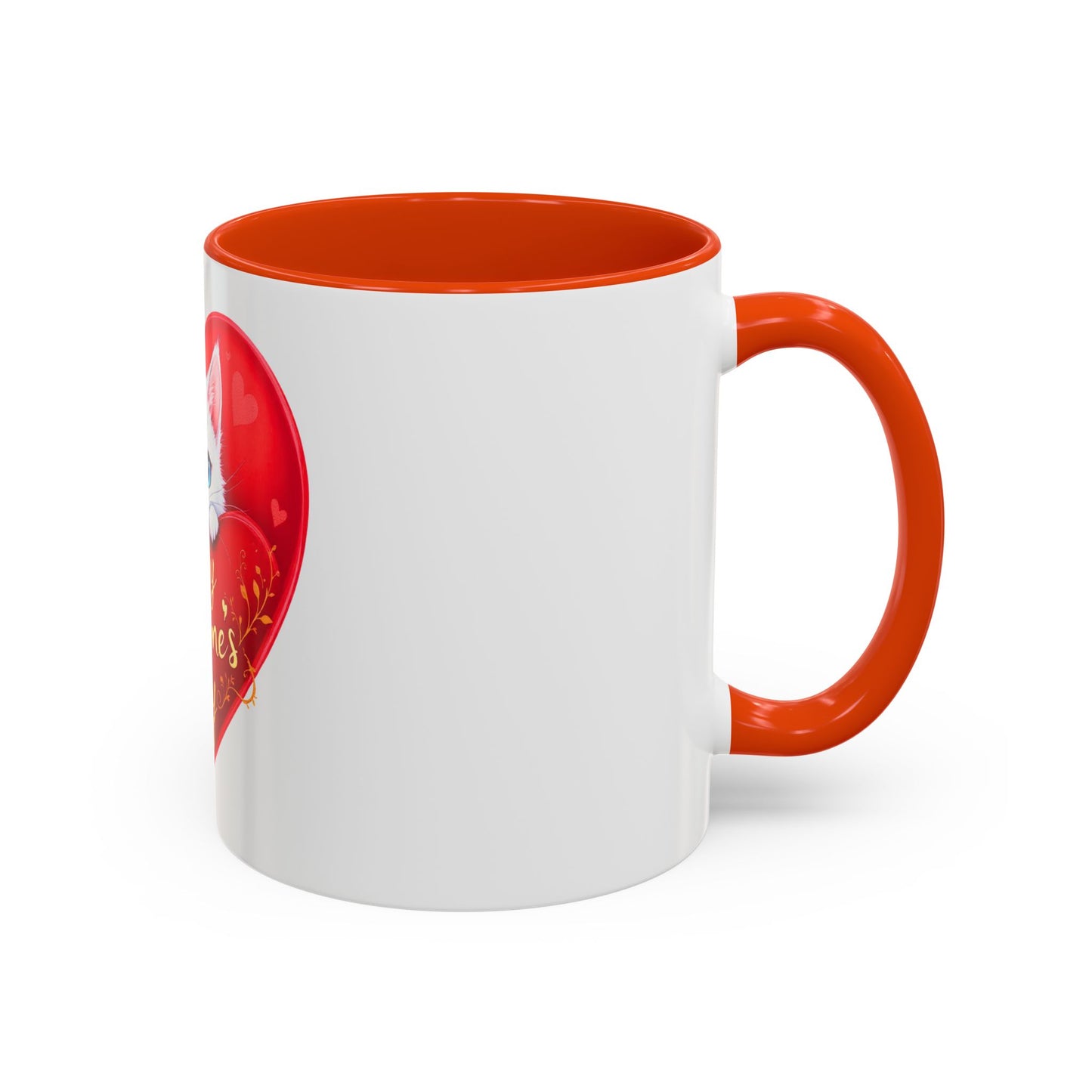 Adorable White Kitten Valentine's Day Mug – Cute & Romantic Gift (11oz)