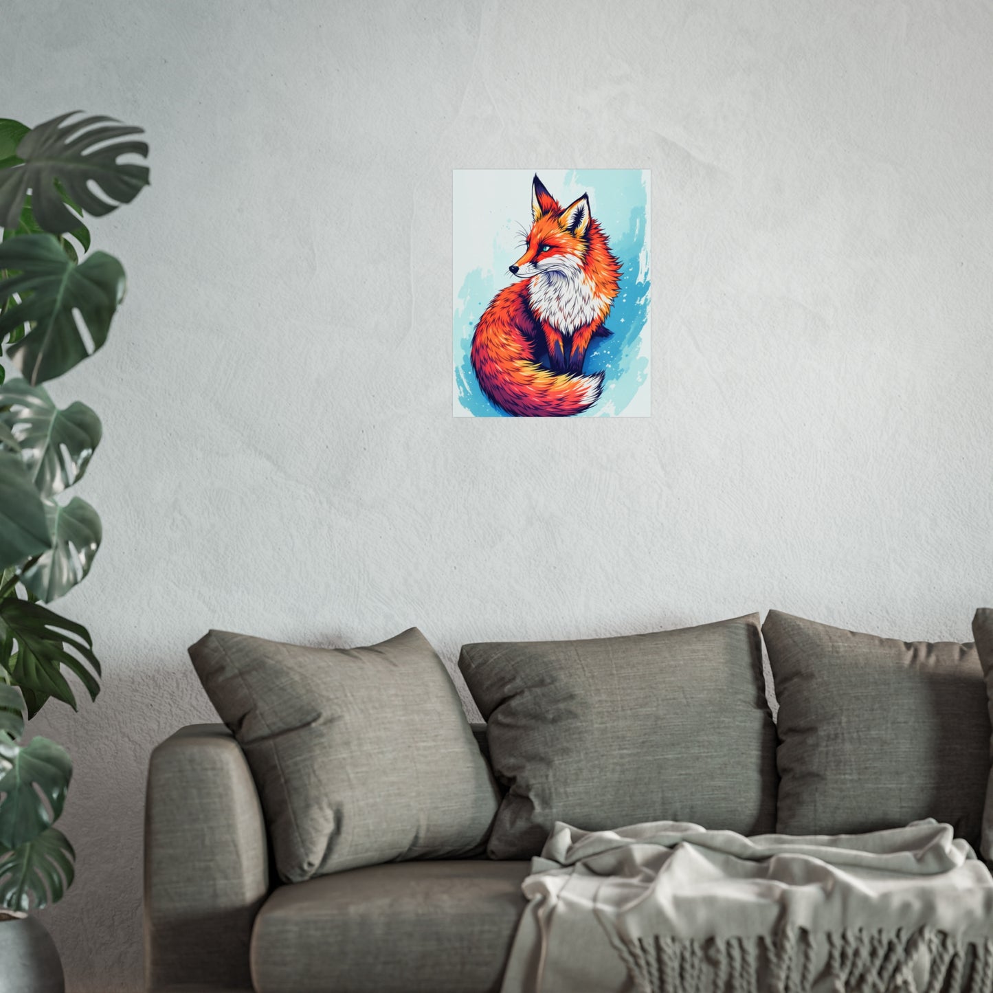 Vibrant Fox Illustration - Bold Artistic Wildlife