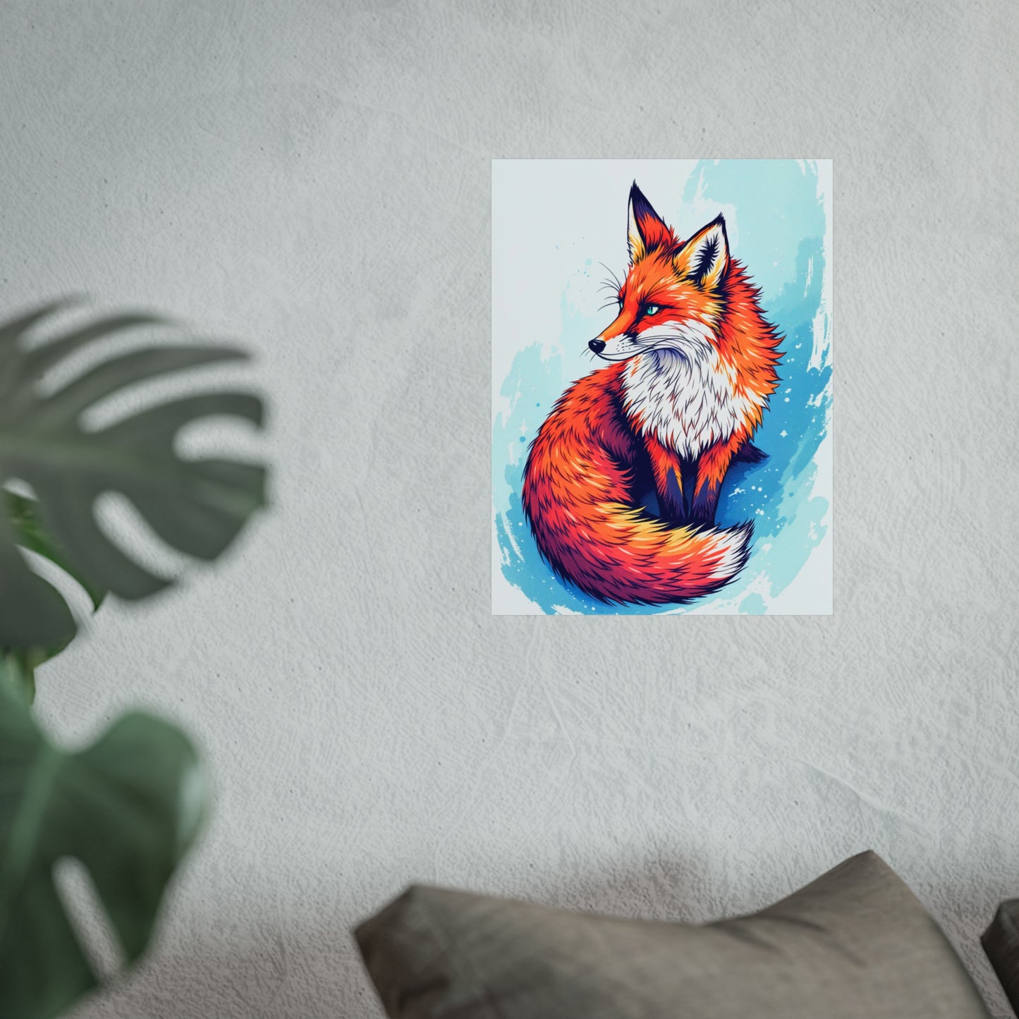 Vibrant Fox Illustration - Bold Artistic Wildlife