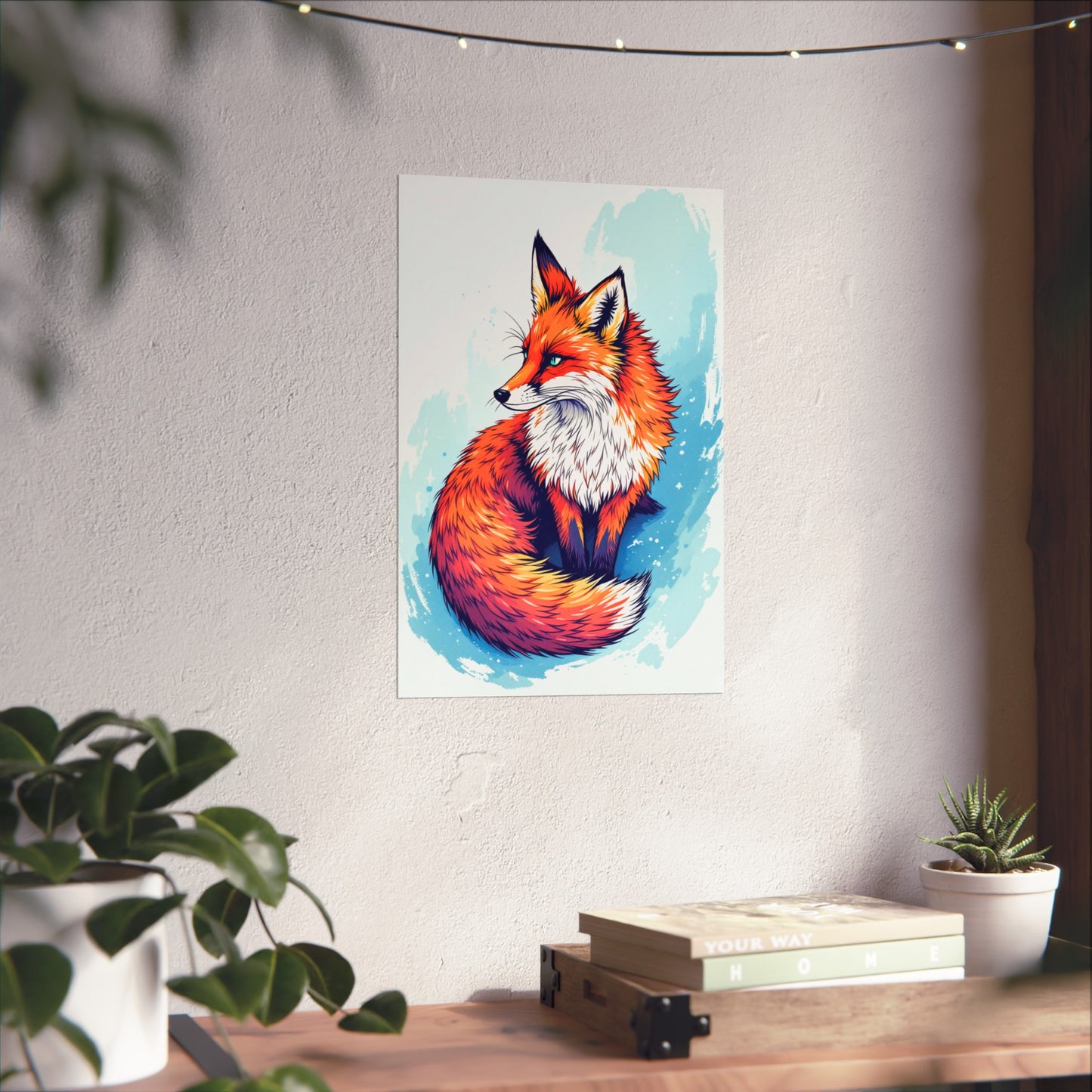 Vibrant Fox Illustration - Bold Artistic Wildlife