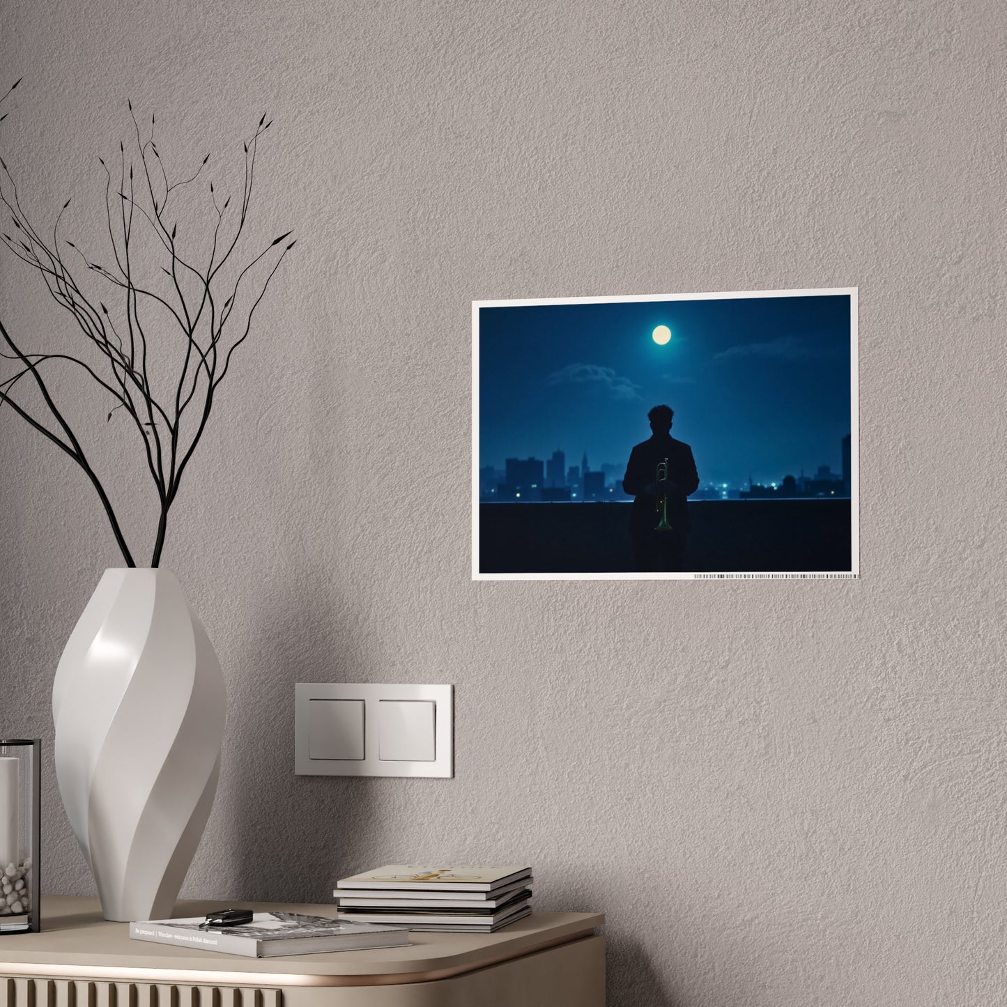 Jazz-Inspired Glossy Poster Art | Midnight Reverie