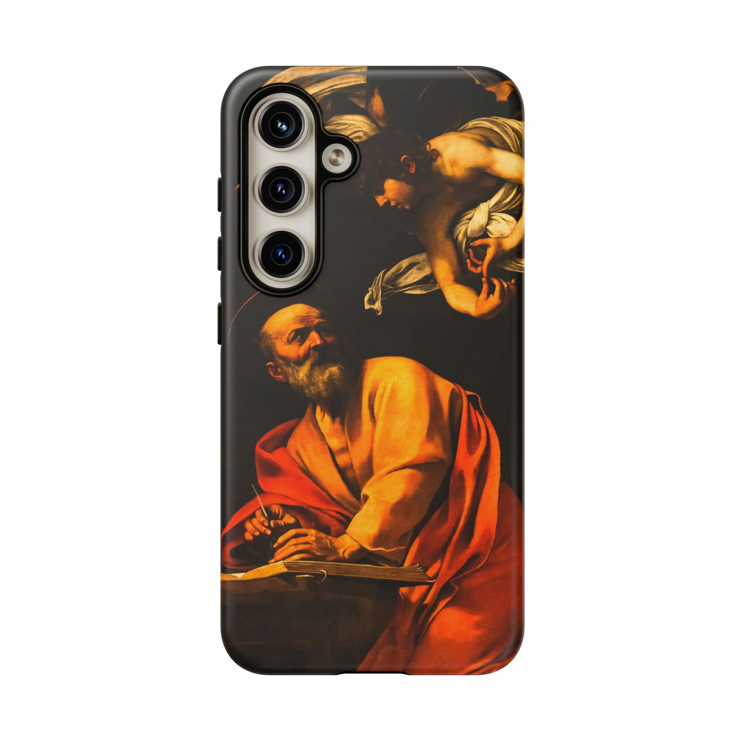 Tough Phone Case for iPhone, Samsung and Google Pixel - Caravaggio, Inspiration of St. Matthew (1602)