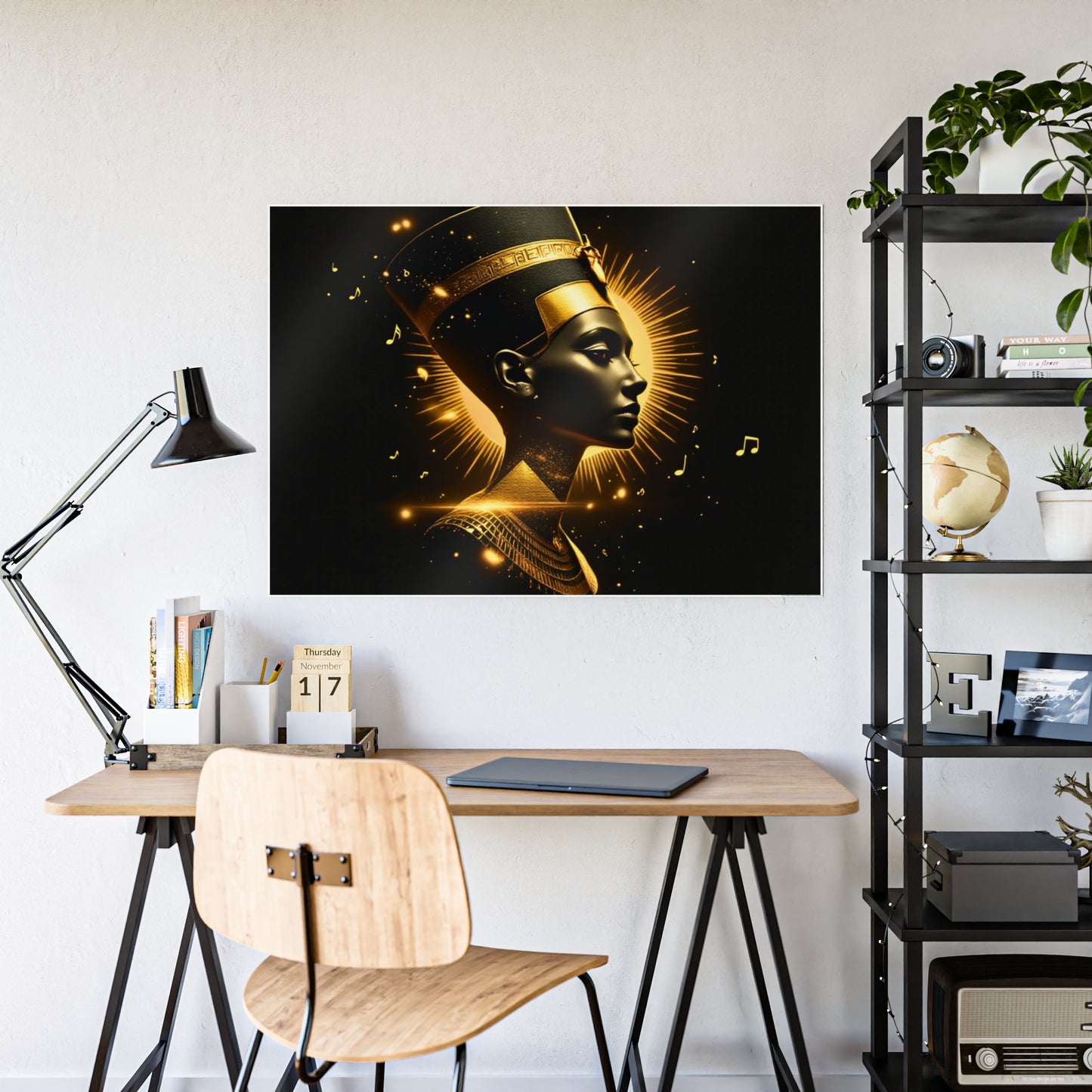 Jazz-Inspired Glossy Poster Art | Nefertiti Reimagined