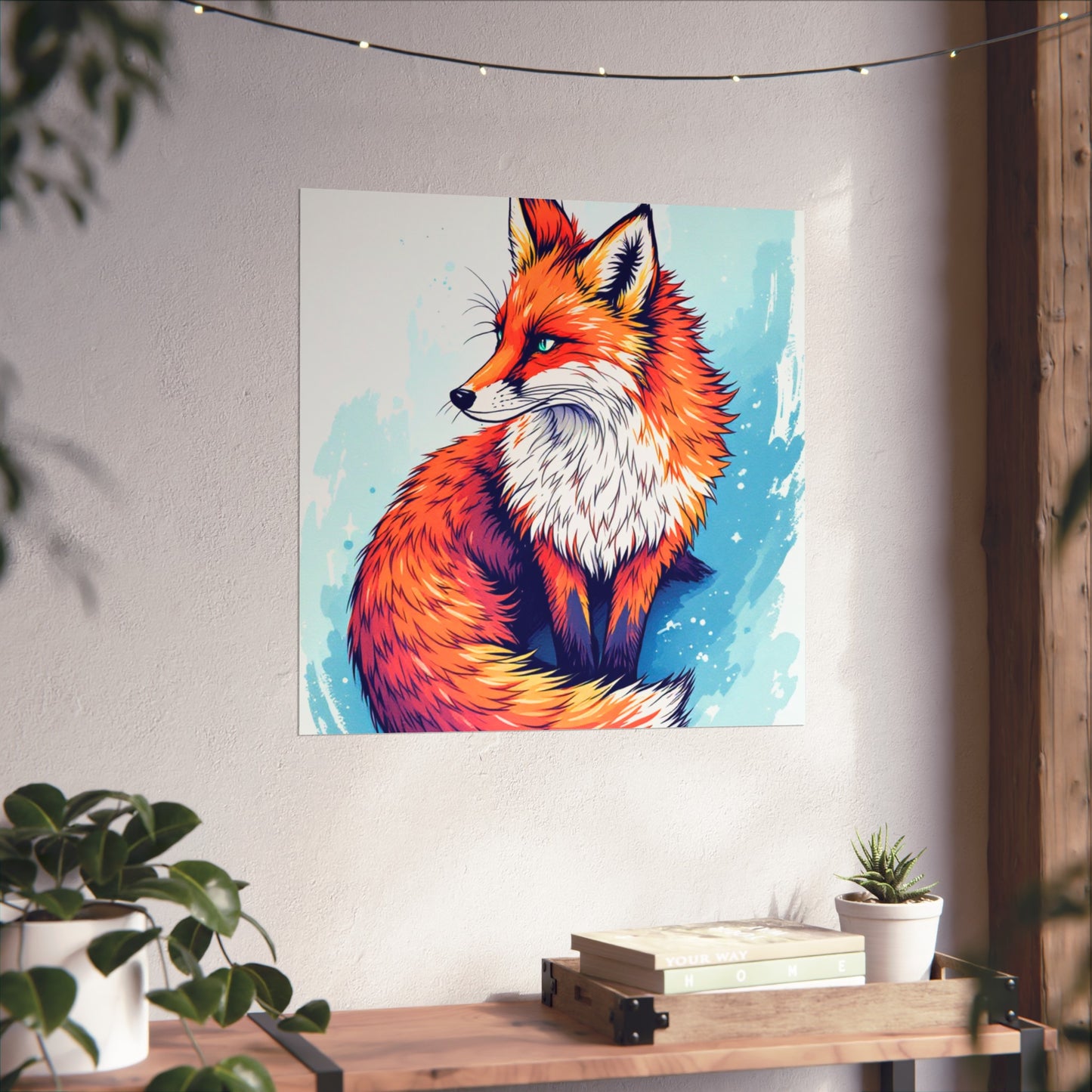 Vibrant Fox Illustration - Bold Artistic Wildlife