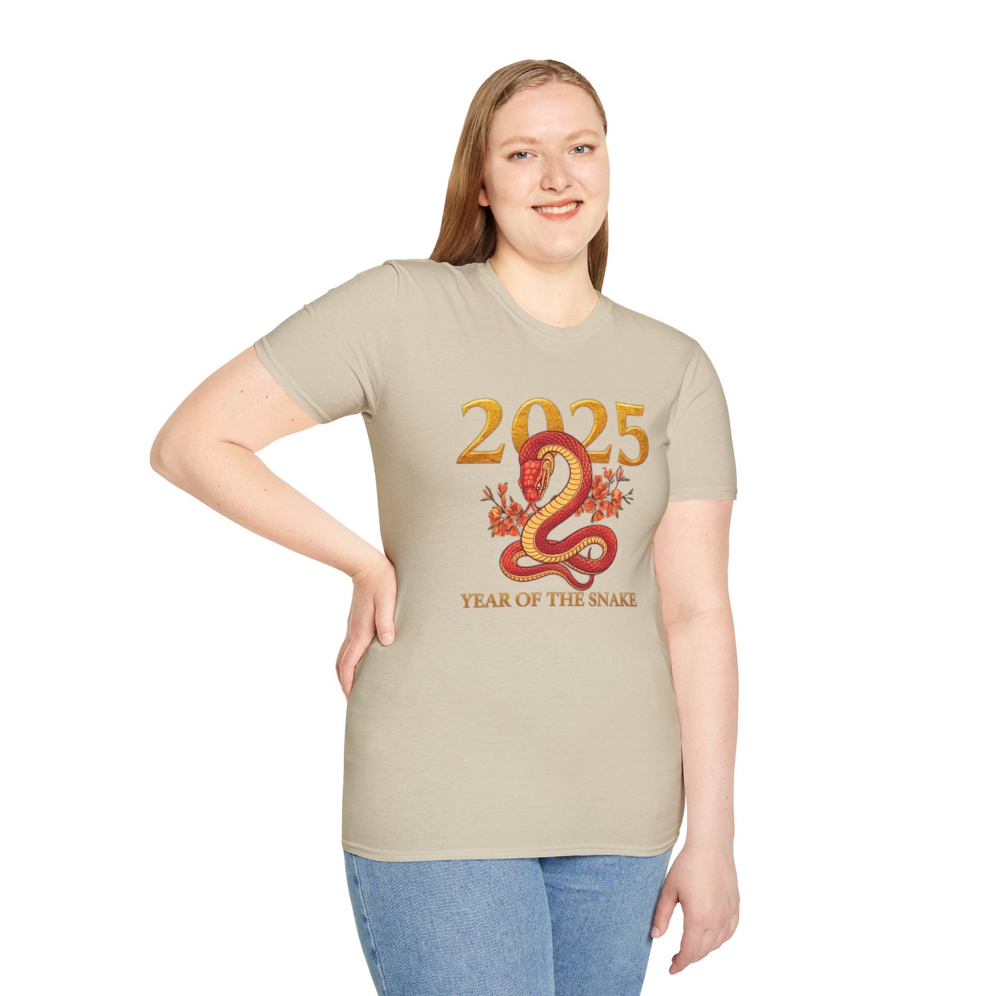 Gildan 64000 Unisex Softstyle Short-sleeve Tee | 2025 Year of the Snake Chinese New Year Design
