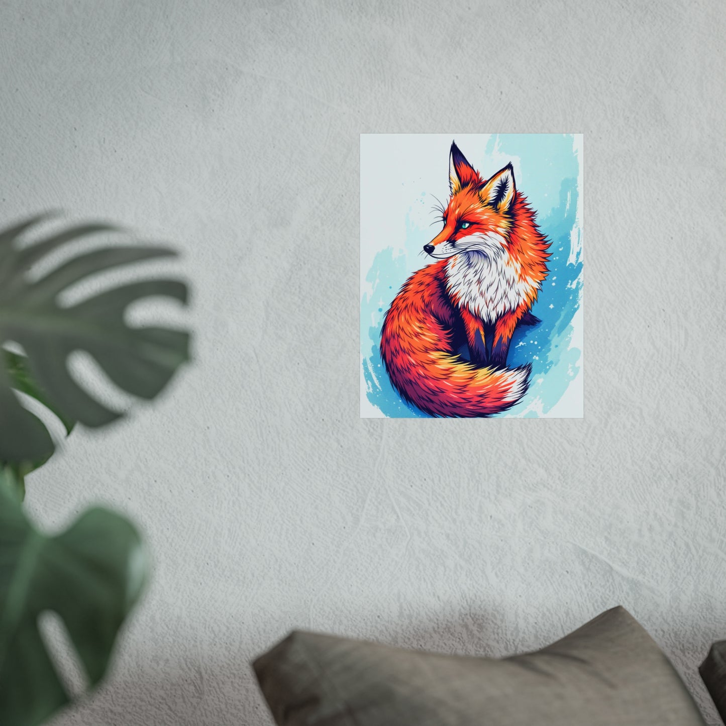 Vibrant Fox Illustration - Bold Artistic Wildlife