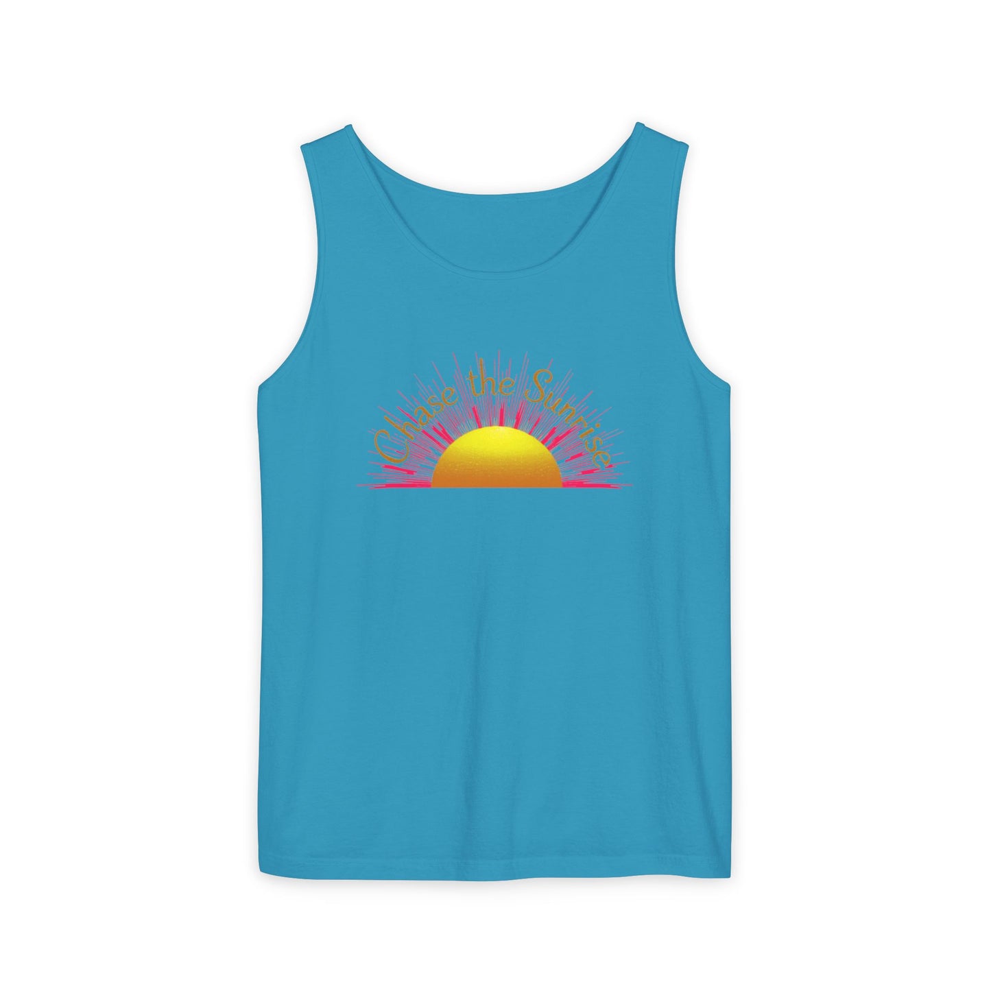 Comfort Colors® 9360 Women's Garment-Dyed Tank Top - Chase the Sunrise Aesthetic Design