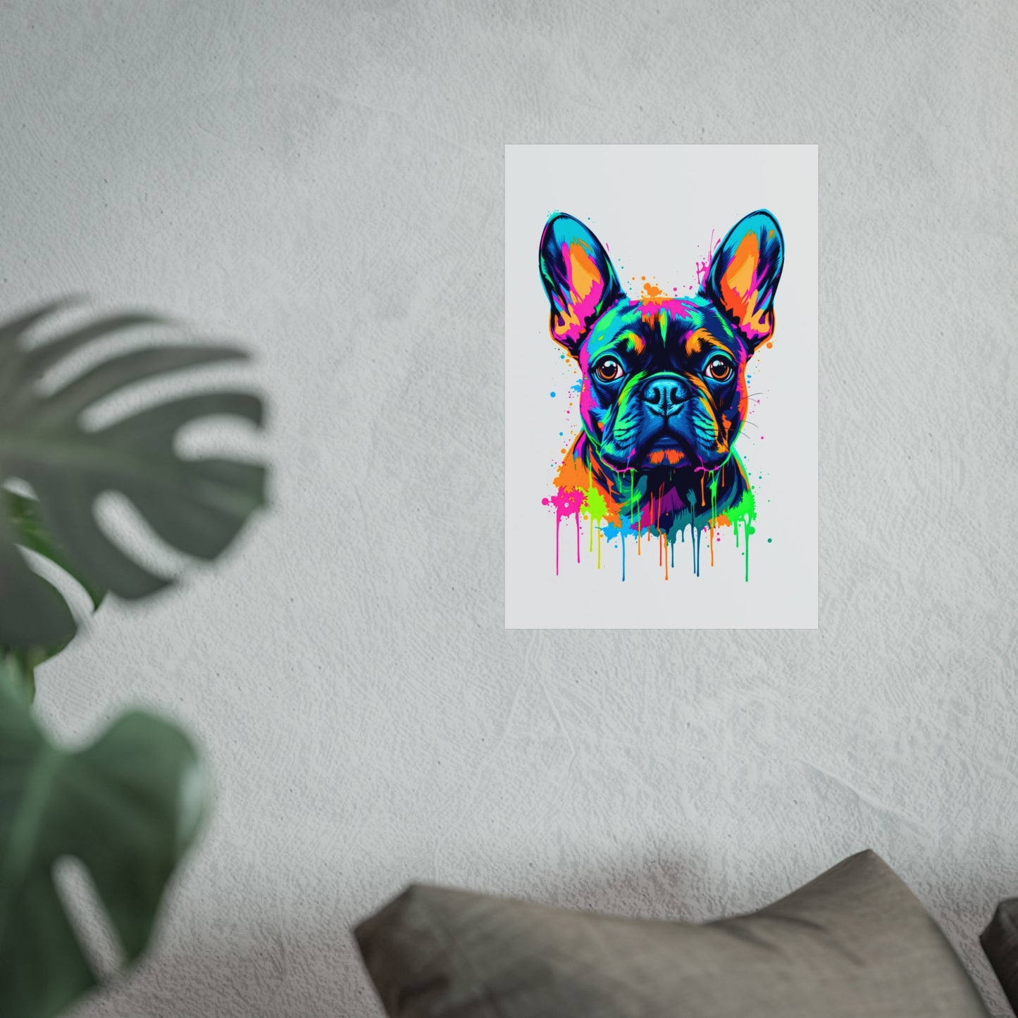 Neon Drip French Bulldog - Vibrant Pop Art