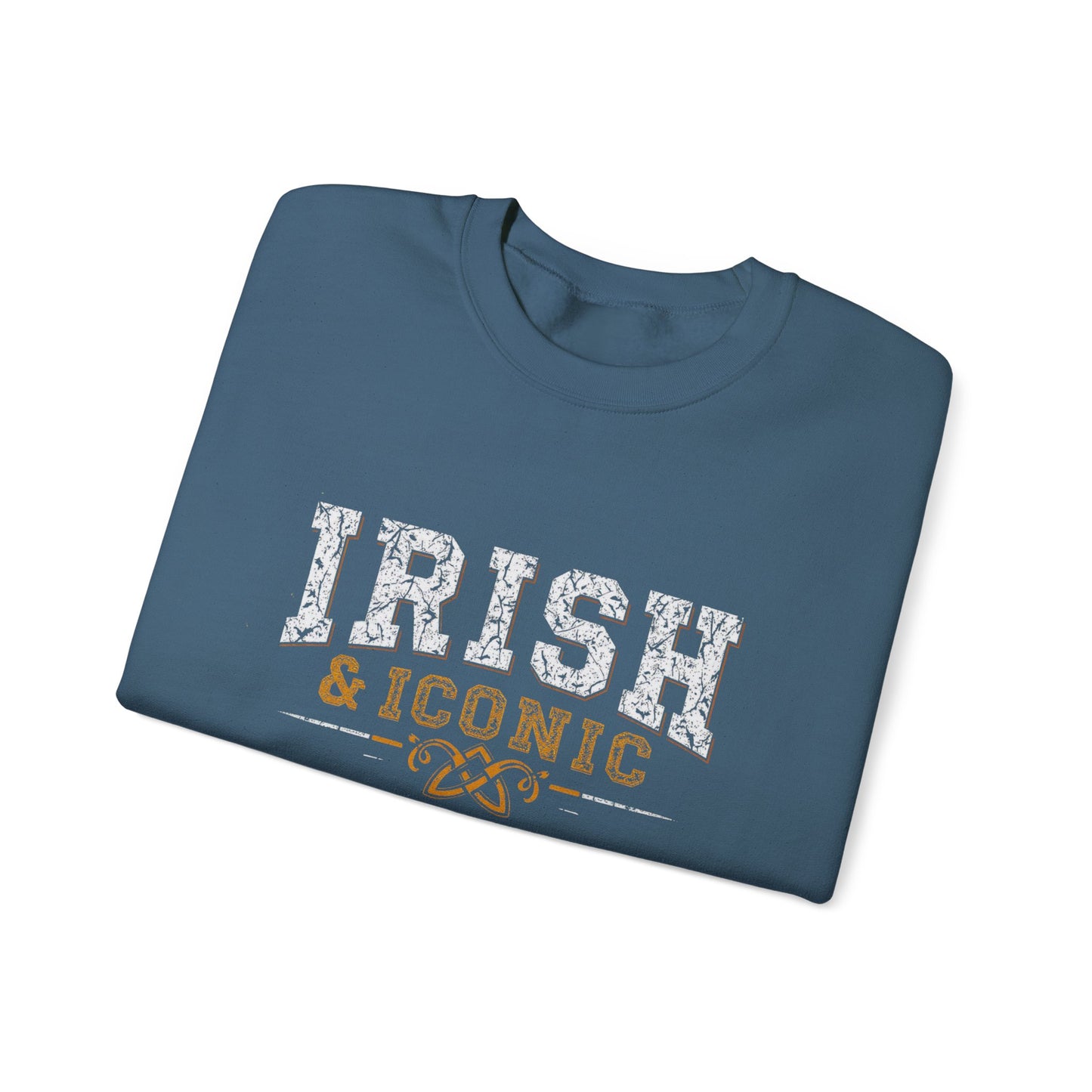 Gildan 18000 Unisex Heavy Blend™ Crewneck Sweatshirt - Irish & Iconic Vintage Distressed St. Patrick’s Day Design