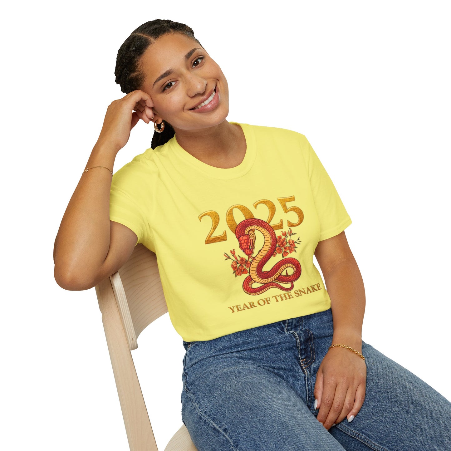 Gildan 64000 Unisex Softstyle Short-sleeve Tee | 2025 Year of the Snake Chinese New Year Design