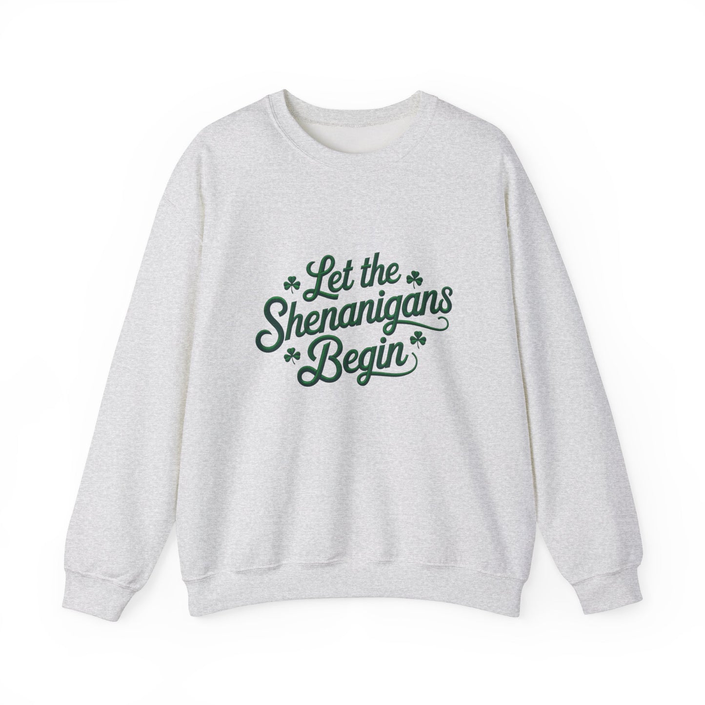 Gildan 18000 Unisex Heavy Blend™ Crewneck Sweatshirt - Let the Shenanigans Begin St. Patrick’s Day Design