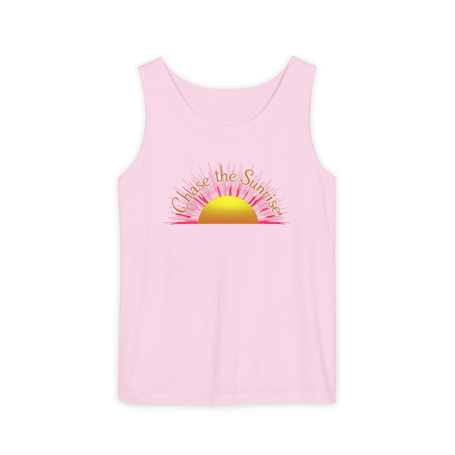 Comfort Colors® 9360 Women's Garment-Dyed Tank Top - Chase the Sunrise Aesthetic Design
