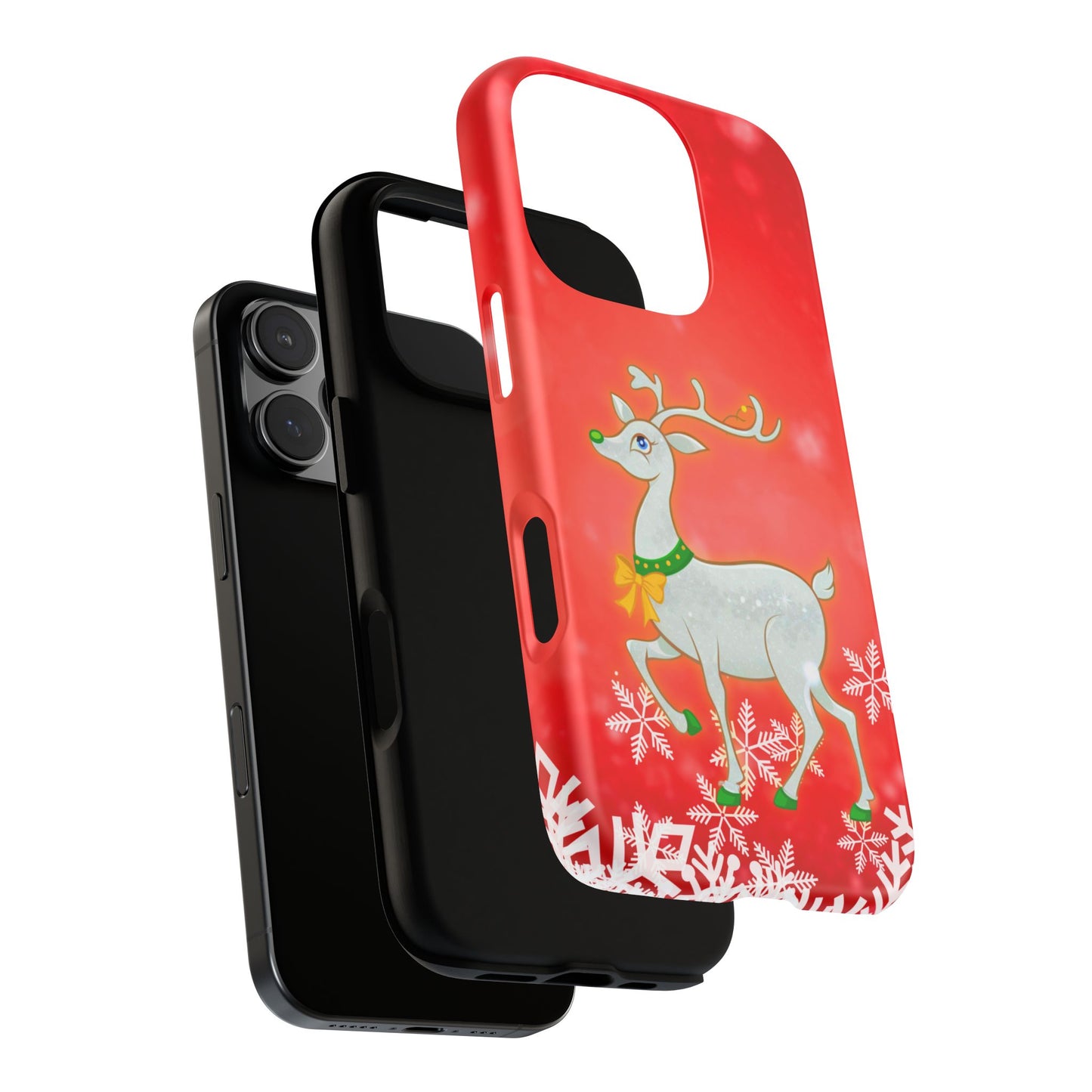 Festive Reindeer No.3 – Santa Hat with Holiday Lights Design for iPhone, Samsung & Google Models