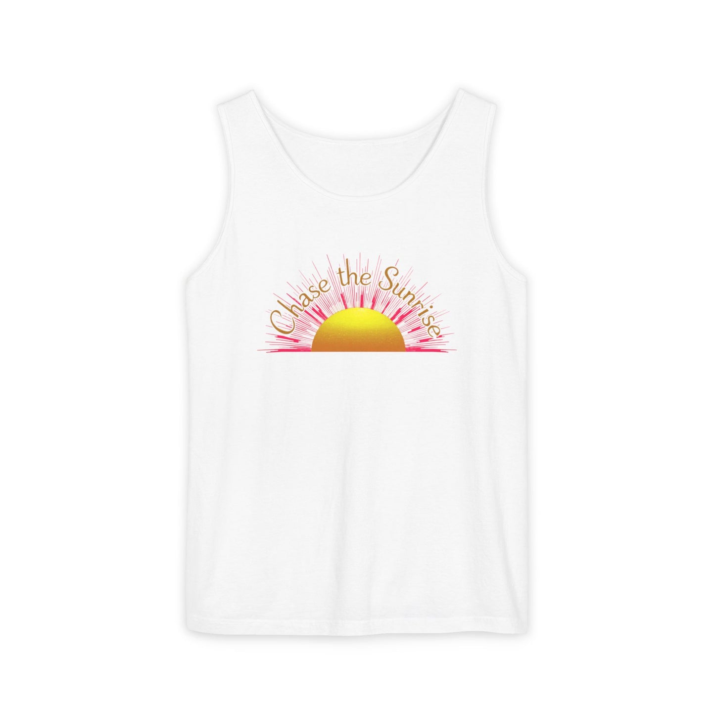 Comfort Colors® 9360 Women's Garment-Dyed Tank Top - Chase the Sunrise Aesthetic Design