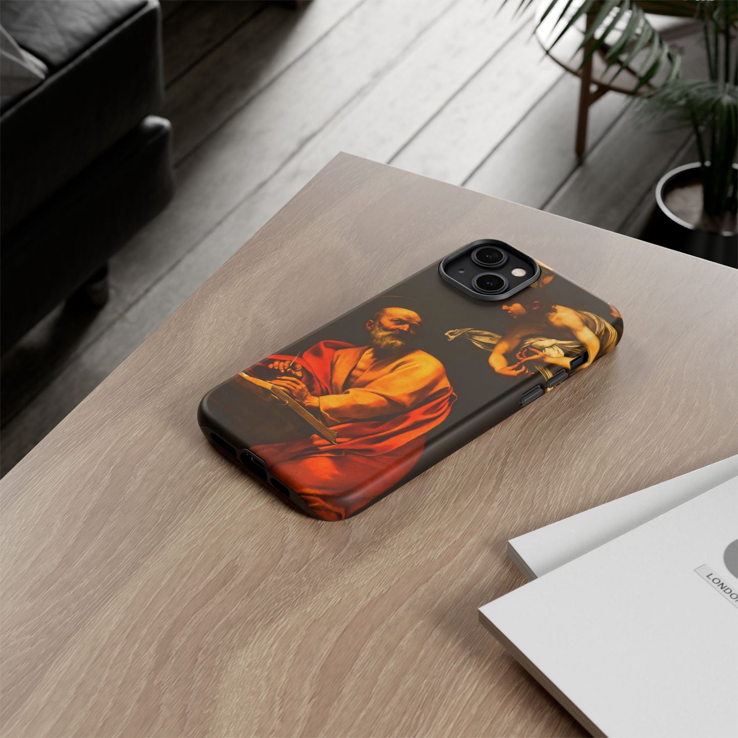 Tough Phone Case for iPhone, Samsung and Google Pixel - Caravaggio, Inspiration of St. Matthew (1602)