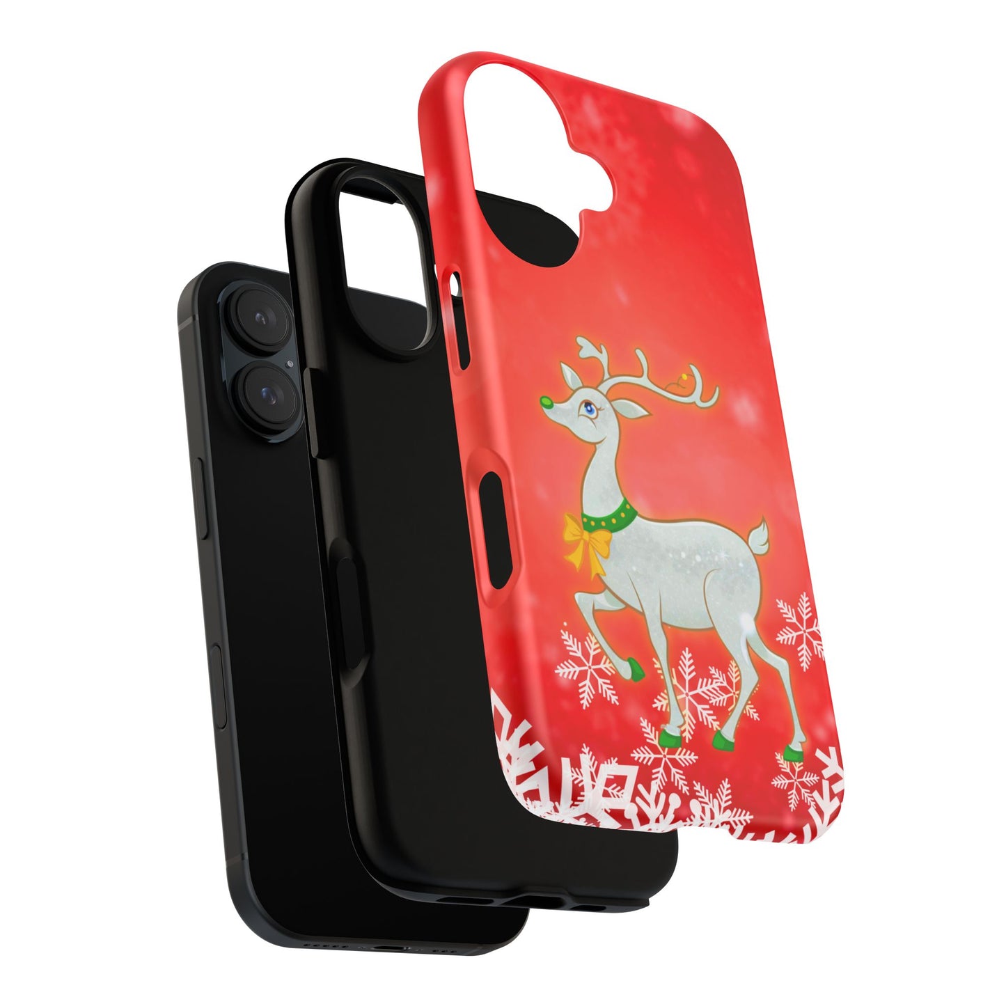 Festive Reindeer No.3 – Santa Hat with Holiday Lights Design for iPhone, Samsung & Google Models