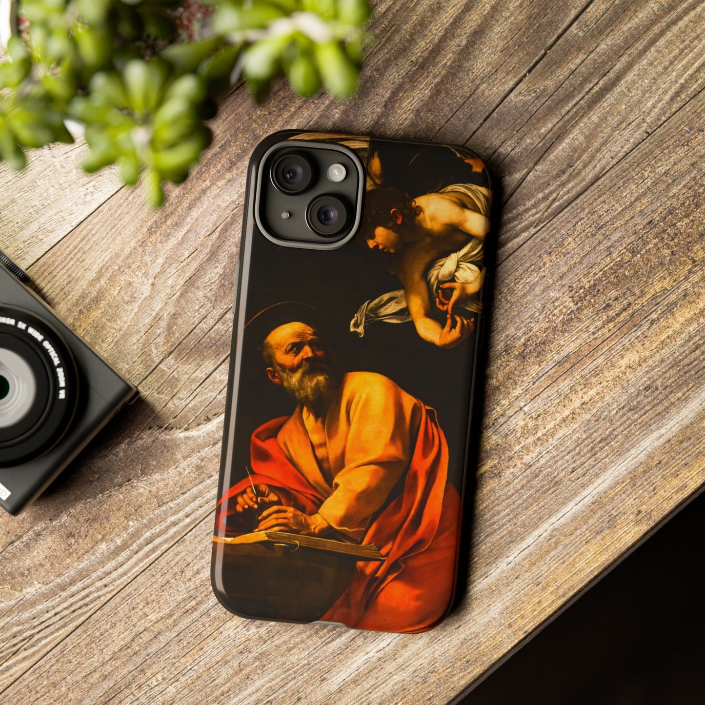 Tough Phone Case for iPhone, Samsung and Google Pixel - Caravaggio, Inspiration of St. Matthew (1602)