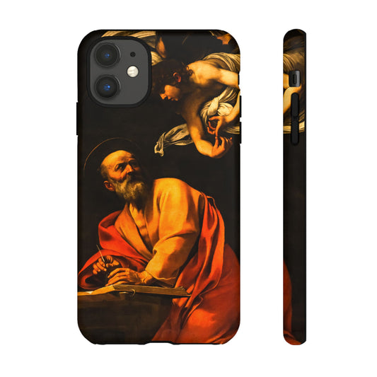 Tough Phone Case for iPhone, Samsung and Google Pixel - Caravaggio, Inspiration of St. Matthew (1602)