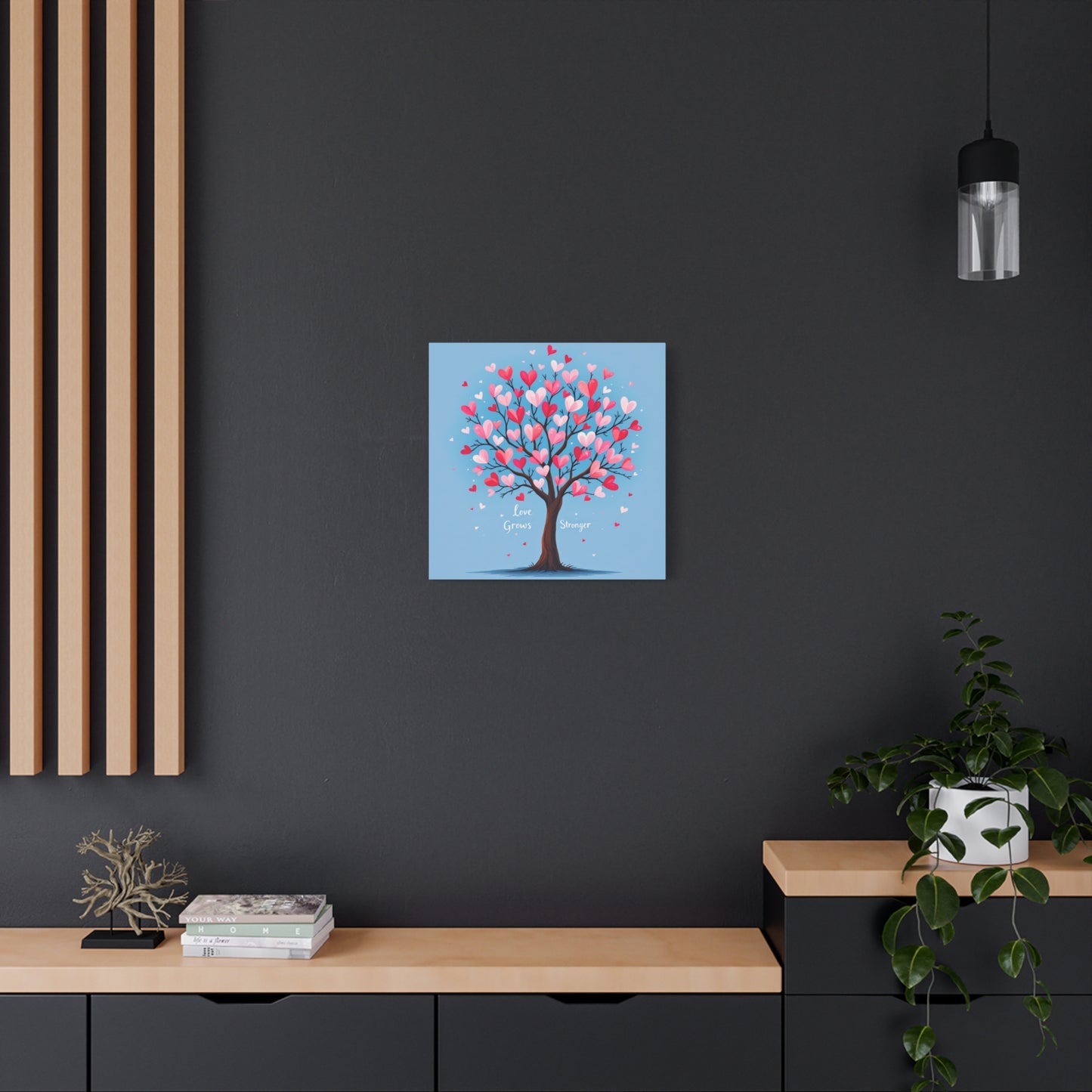 Love Grows Stronger – Heart Tree Canvas Art