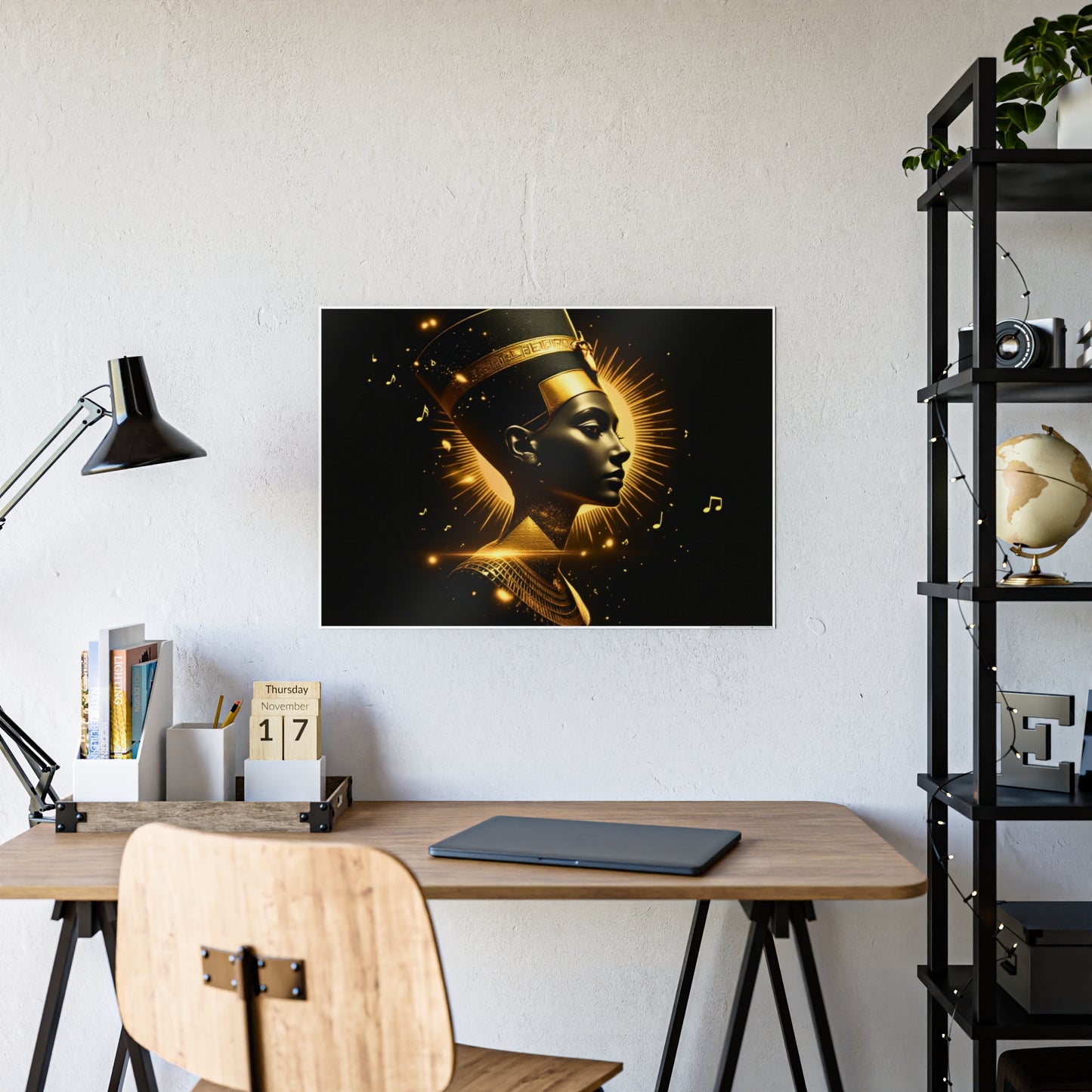 Jazz-Inspired Glossy Poster Art | Nefertiti Reimagined