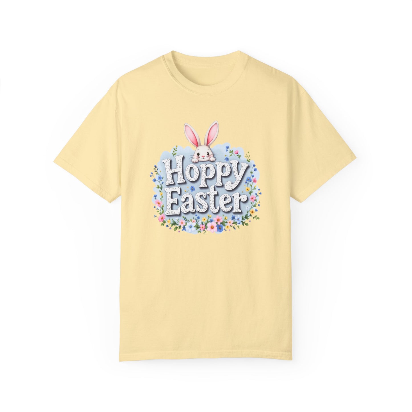 Comfort Colors 1717 Unisex Garment-Dyed T-shirt - Hoppy Easter Bunny Peek