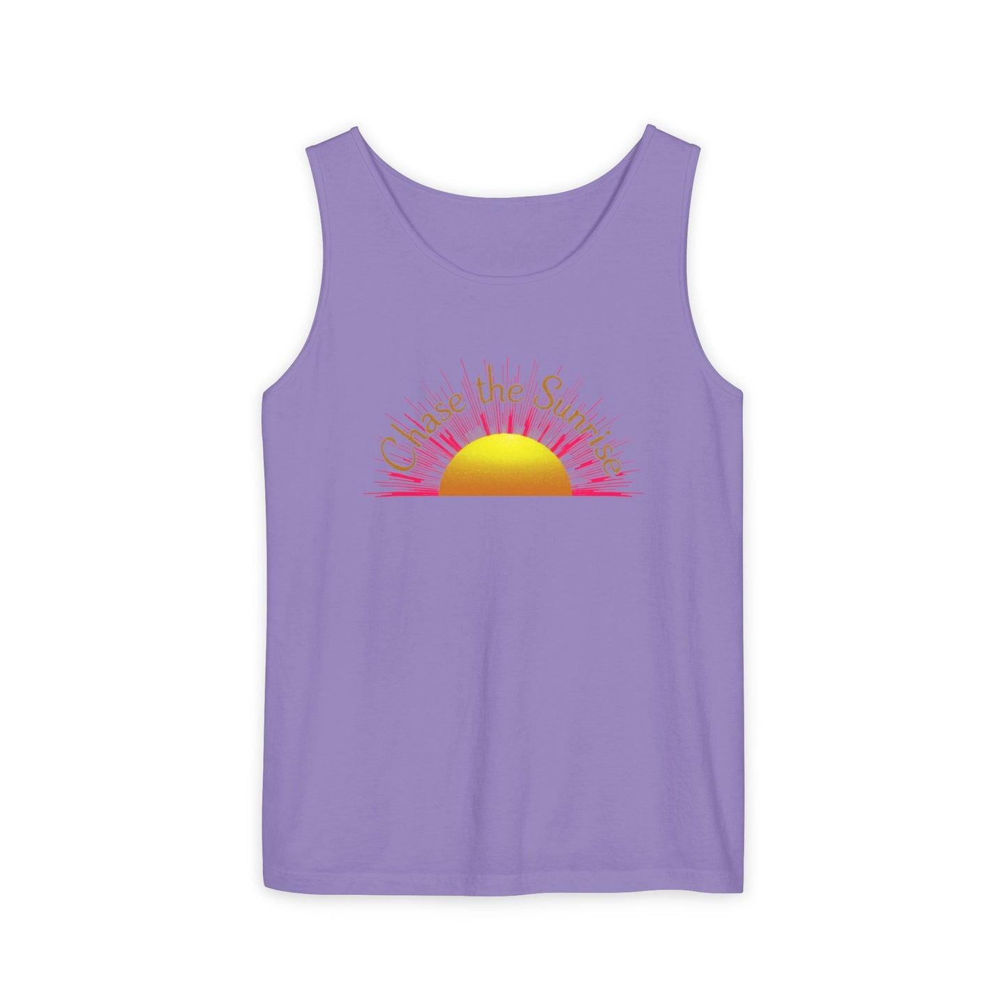 Comfort Colors® 9360 Women's Garment-Dyed Tank Top - Chase the Sunrise Aesthetic Design
