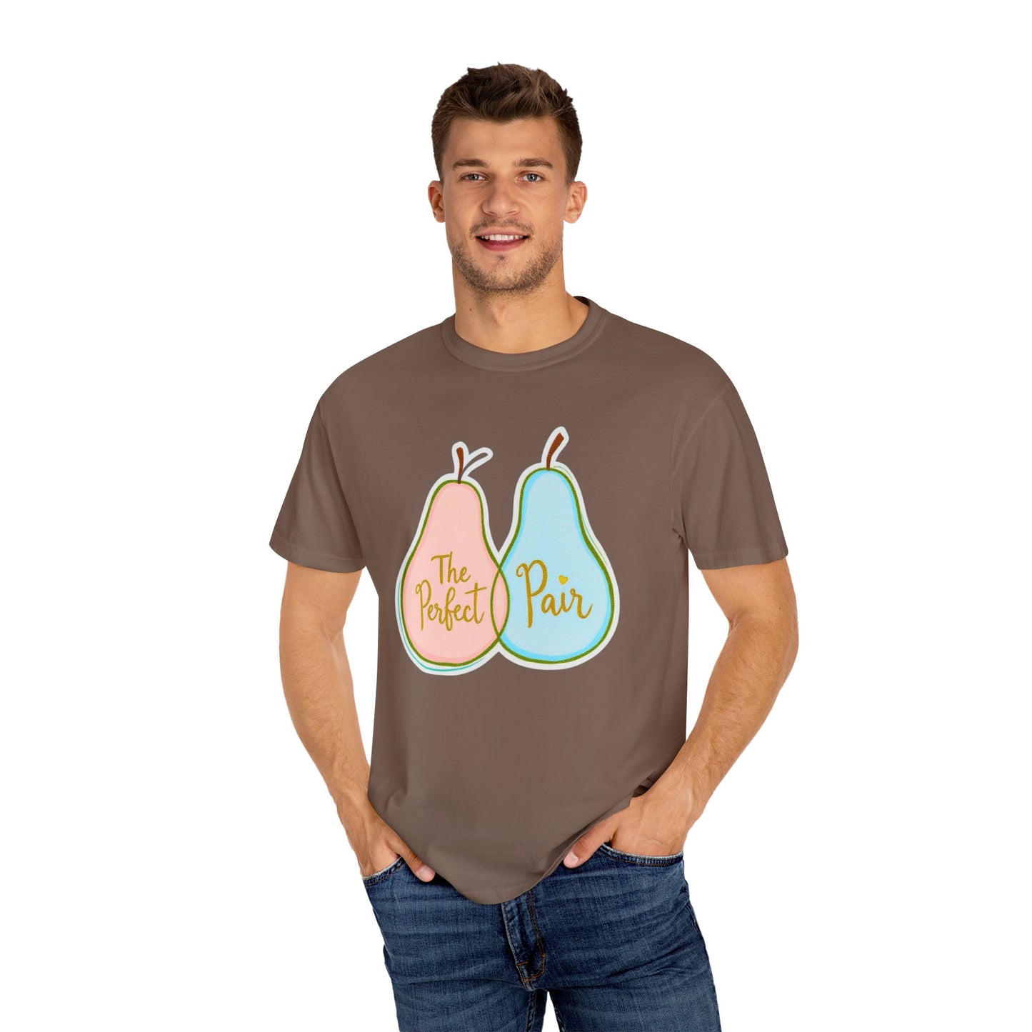 Comfort Colors 1717 Unisex Garment-Dyed T-shirt - "The Perfect Pair" Cute Pear-Themed Design (v1)