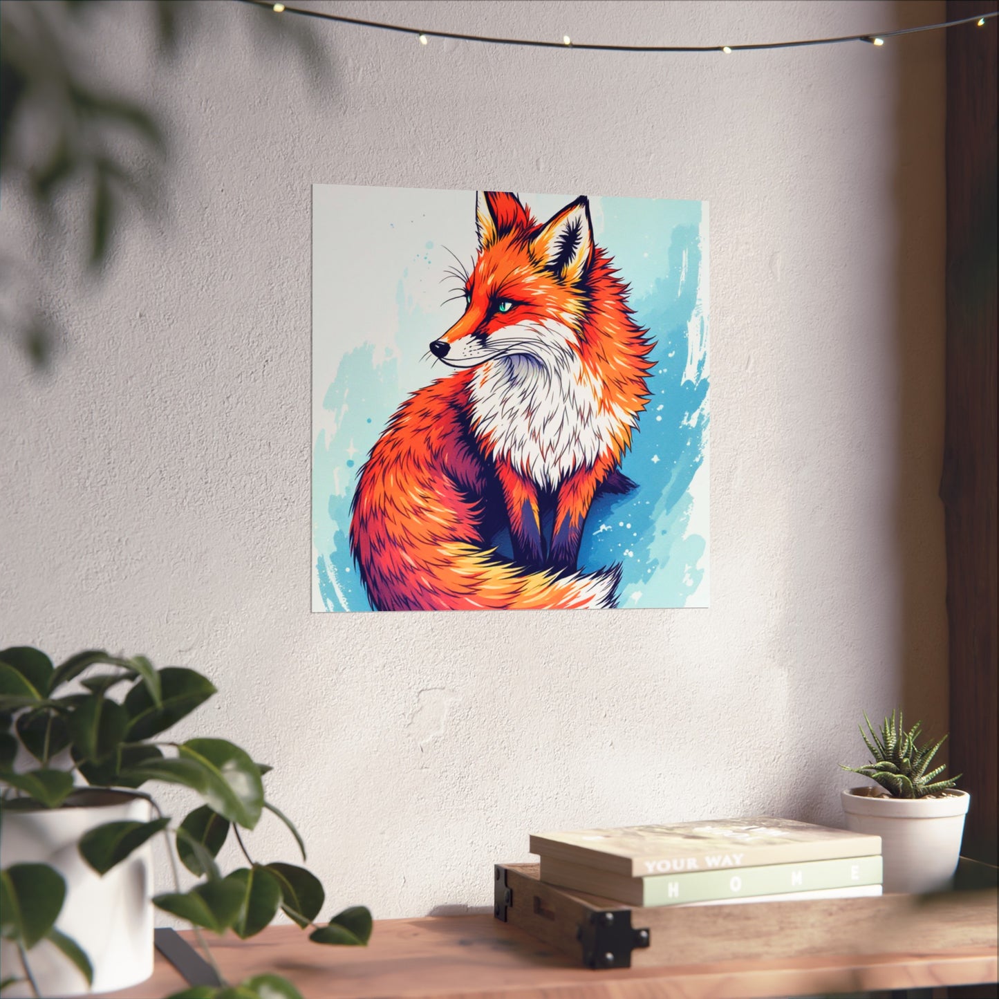 Vibrant Fox Illustration - Bold Artistic Wildlife