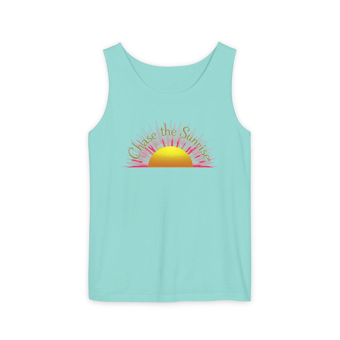 Comfort Colors® 9360 Women's Garment-Dyed Tank Top - Chase the Sunrise Aesthetic Design