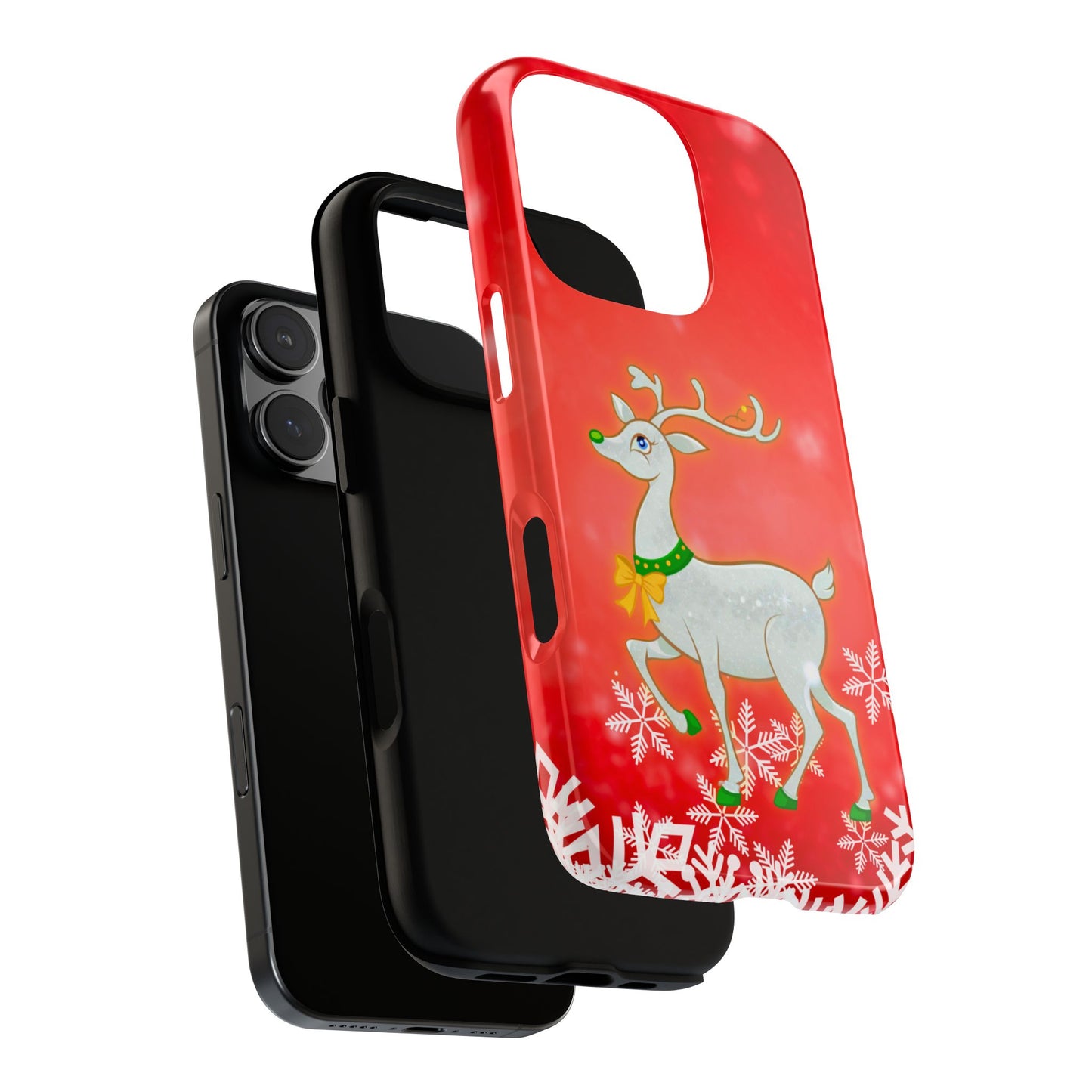 Festive Reindeer No.3 – Santa Hat with Holiday Lights Design for iPhone, Samsung & Google Models