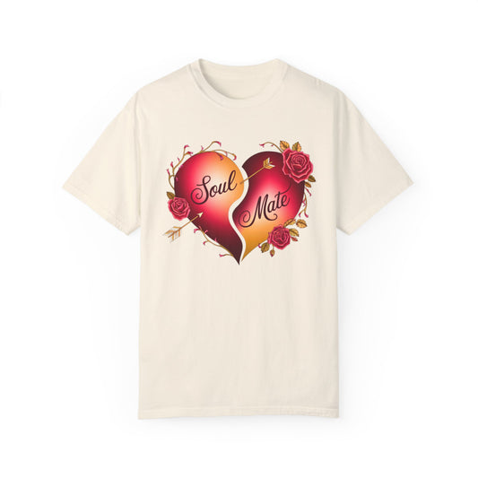 Comfort Colors 1717 Unisex Garment-Dyed T-shirt - "Soul Mate" Couple’s T-Shirts – Romantic Matching Valentine’s Day Gift