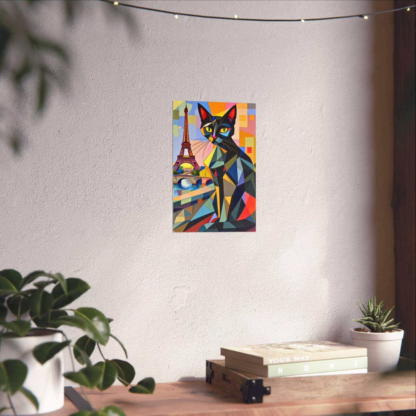 Parisian Noir: A Cubist Cat’s Dream