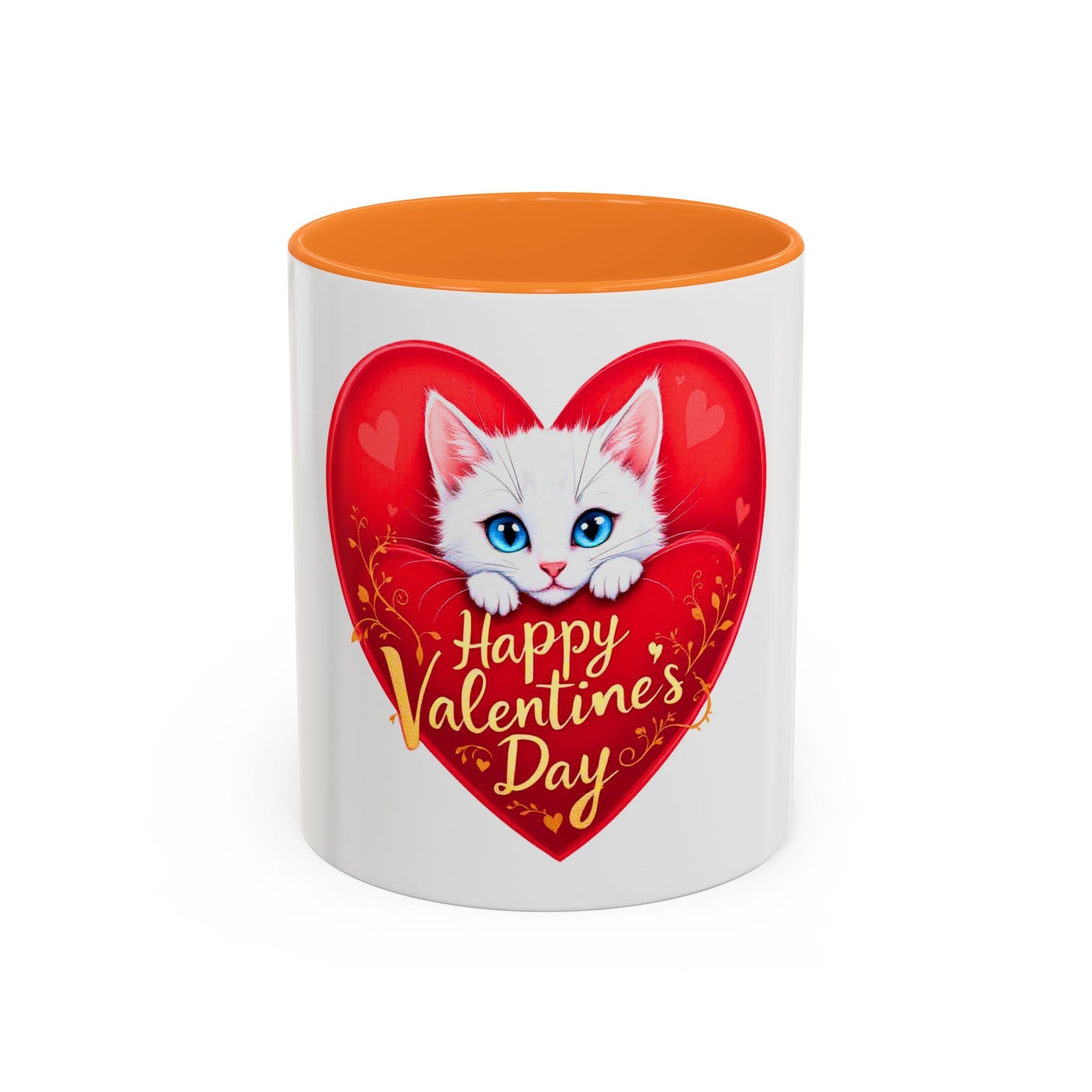 Adorable White Kitten Valentine's Day Mug – Cute & Romantic Gift (11oz)