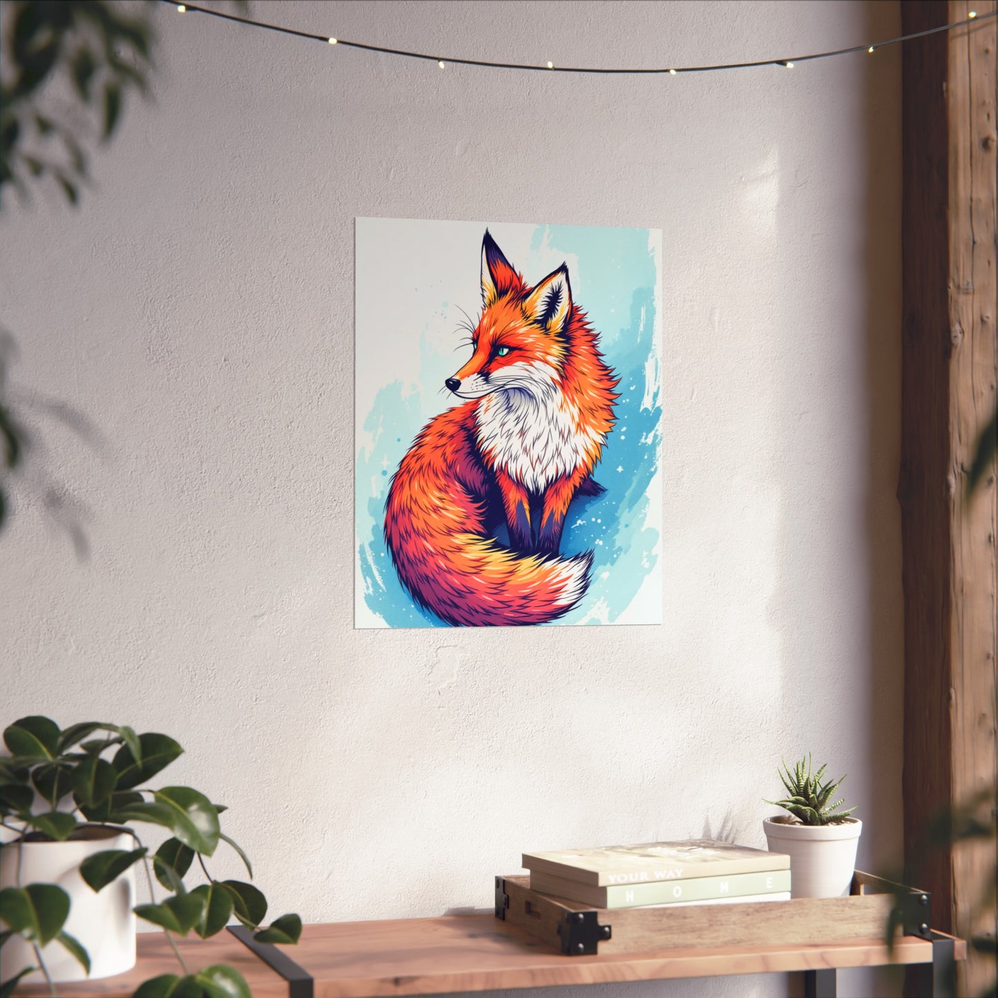 Vibrant Fox Illustration - Bold Artistic Wildlife