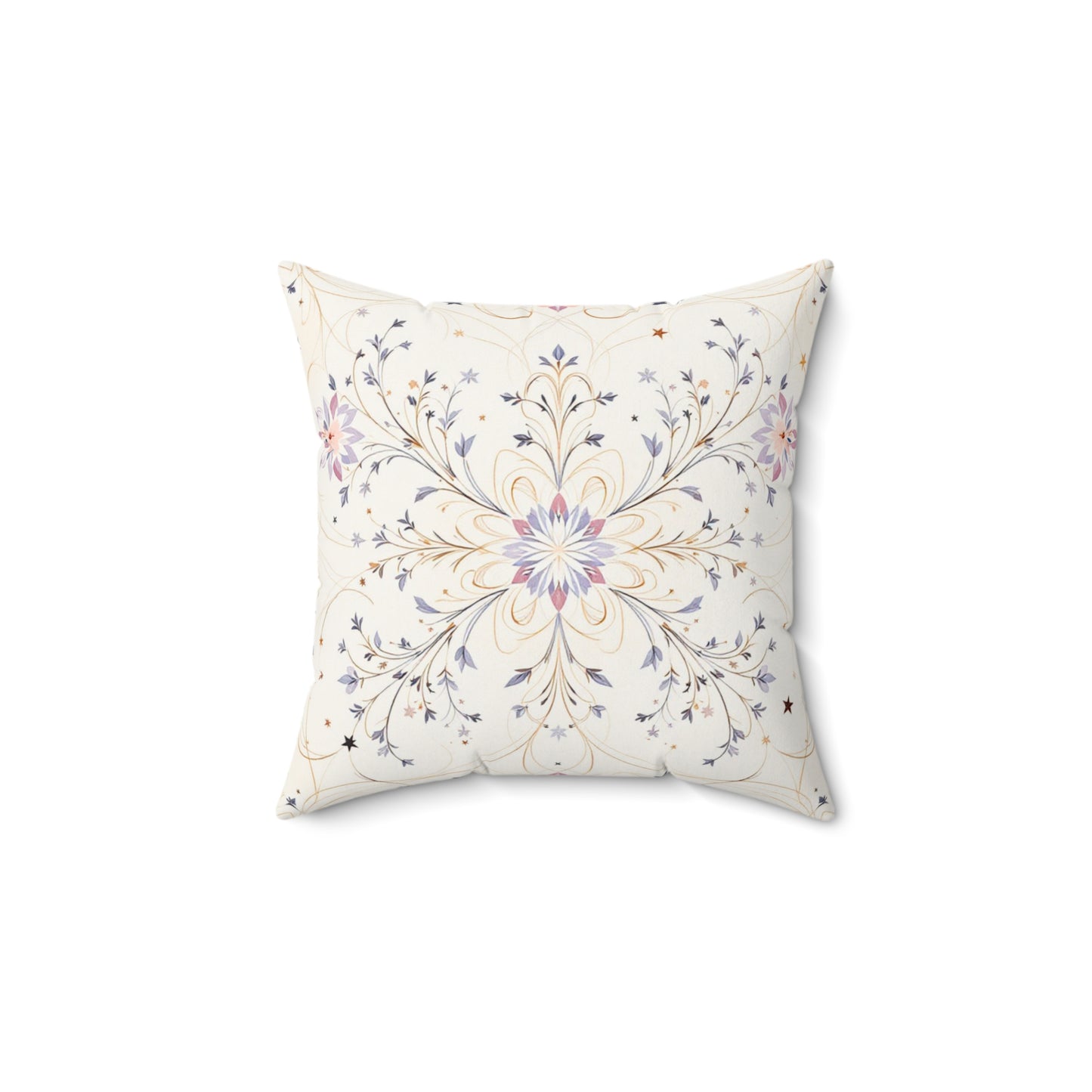 Ethereal Starlit Bloom – Elegant Ornamental Design Throw Pillow